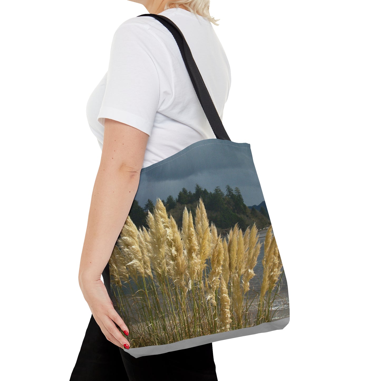 Golden Coastal Pampas Tote Bag