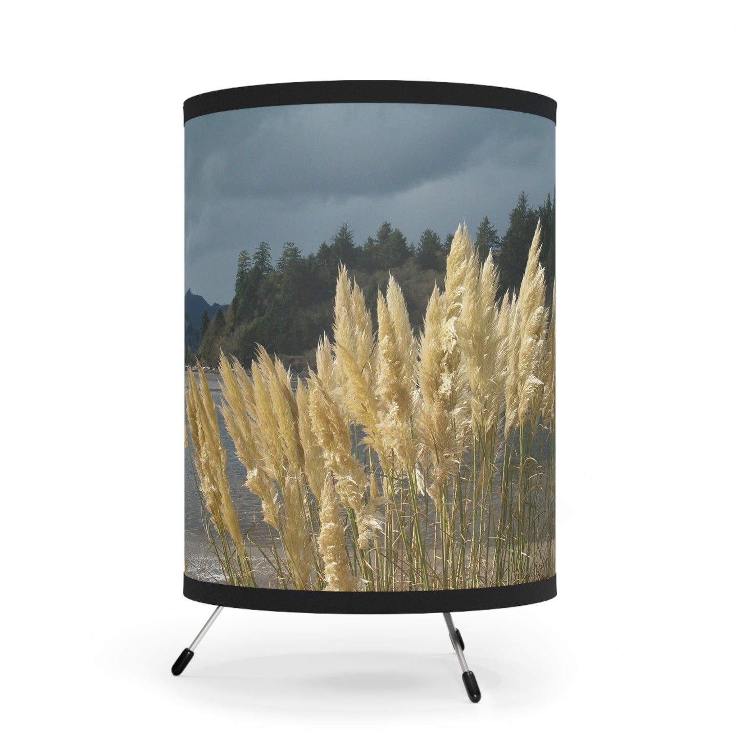 Golden Coastal Pampas Tripod Lamp