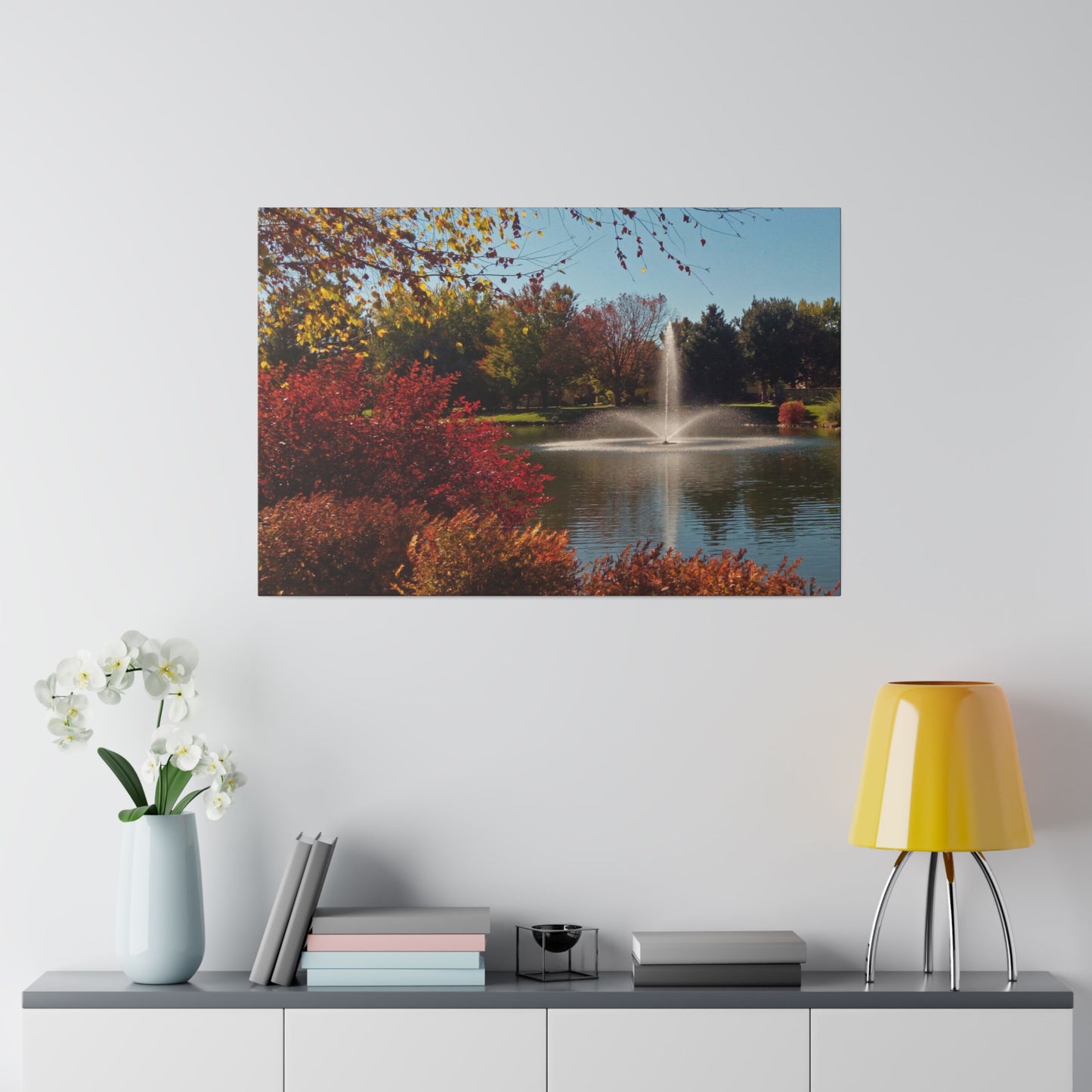 Autumn Fountain Matte Canvas