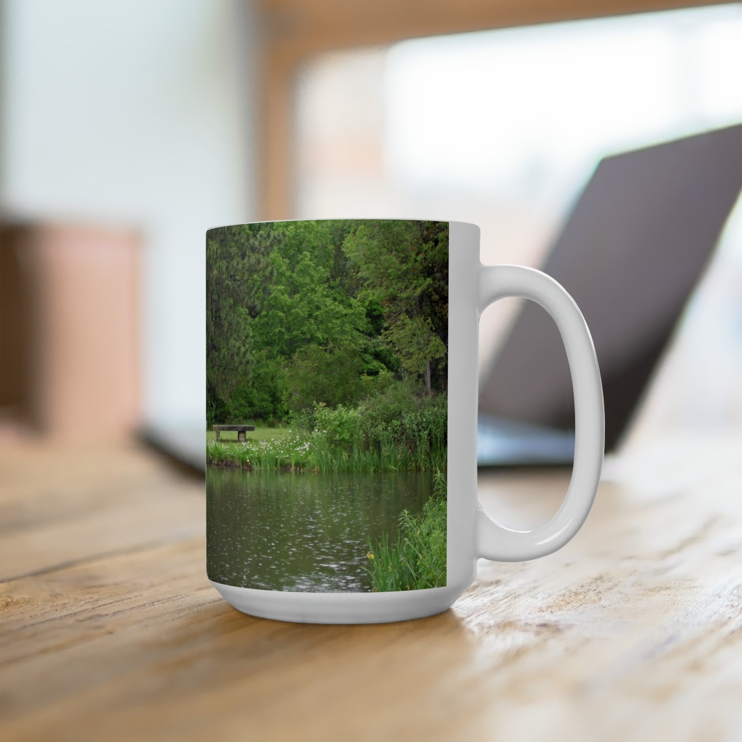 Raindrops On The Water Ceramic Mug 15oz