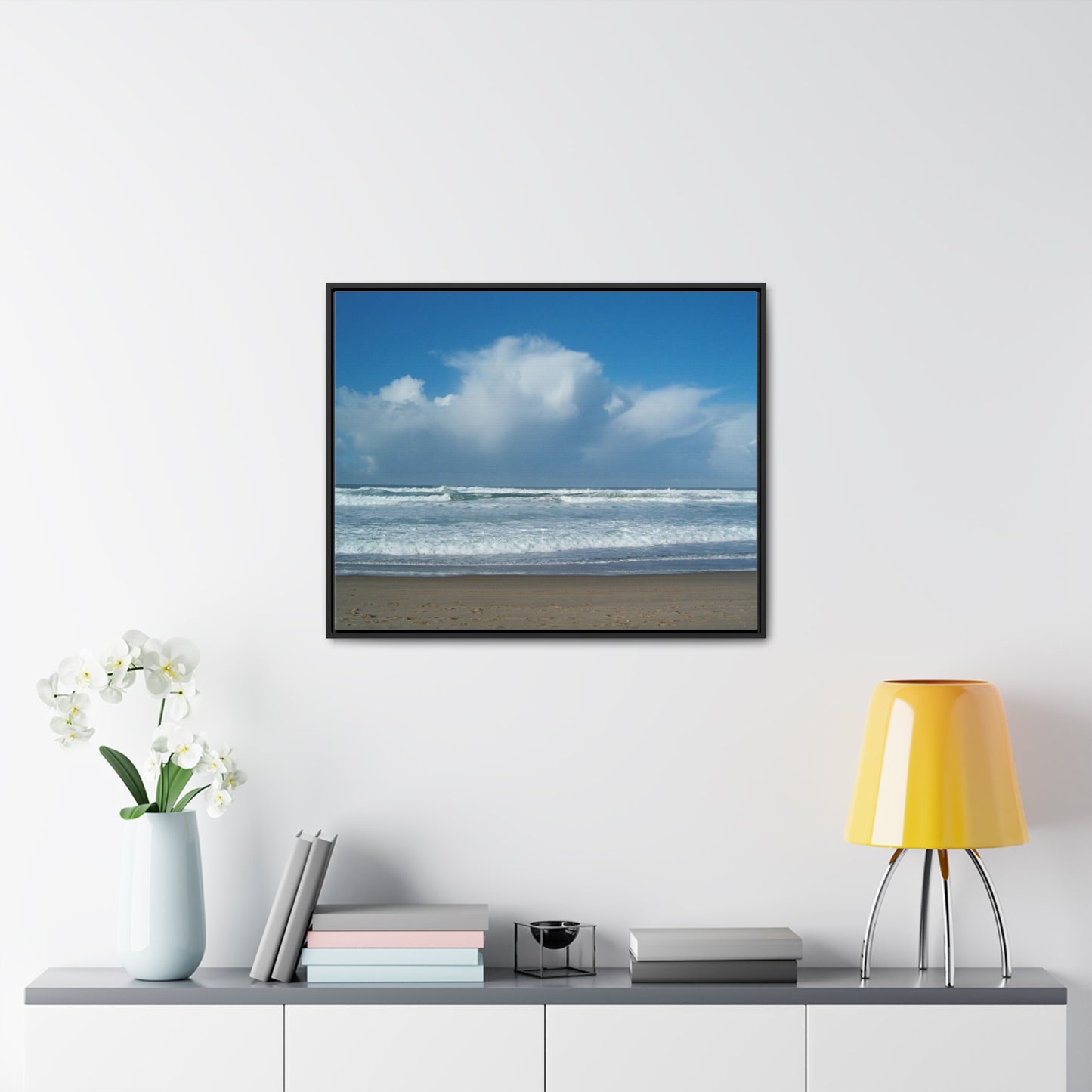 Blue Sky Beach Gallery Canvas Wraps Framed