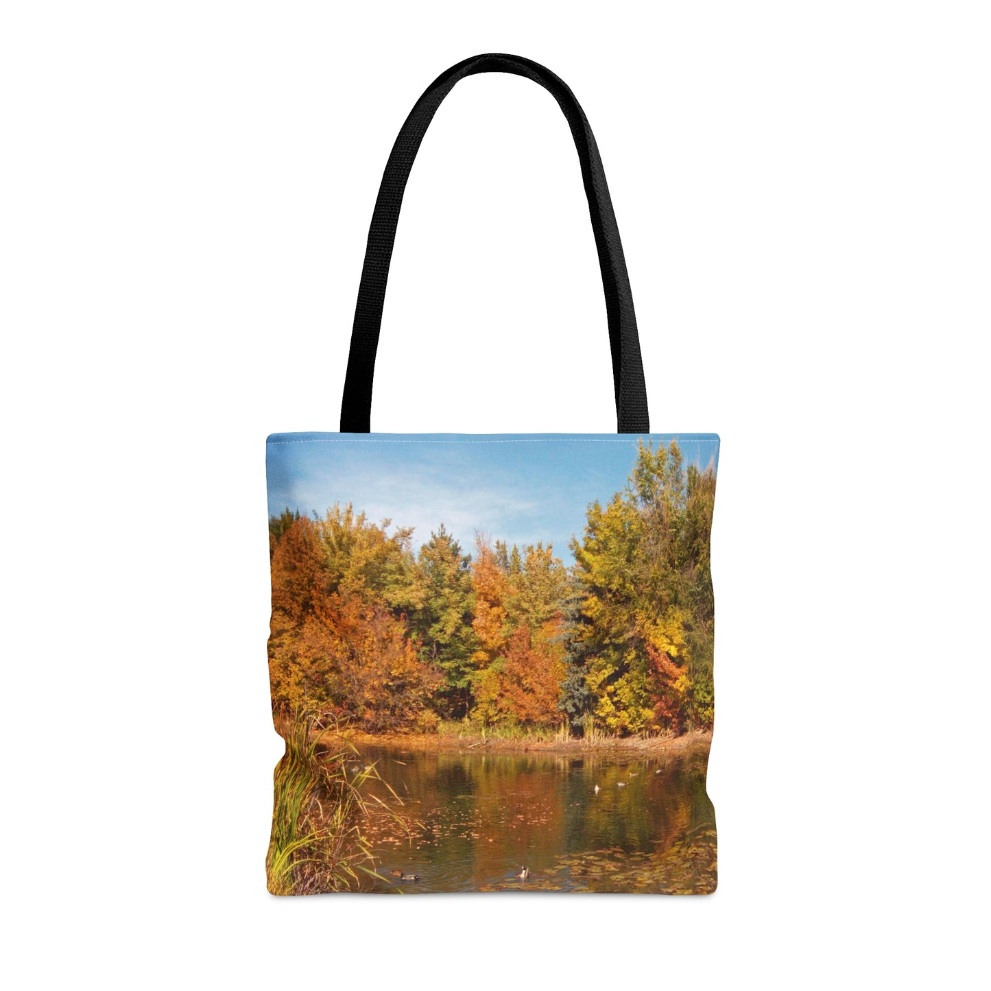 Autumn Duck Pond Tote Bag