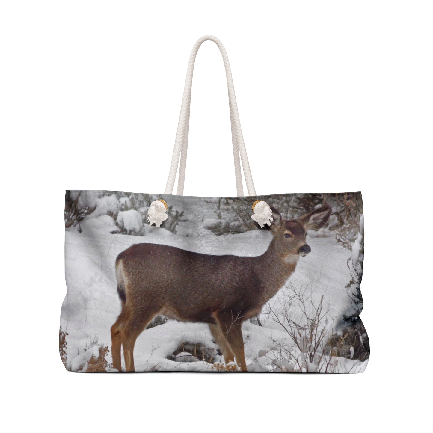 Snowy Deer Weekender Bag