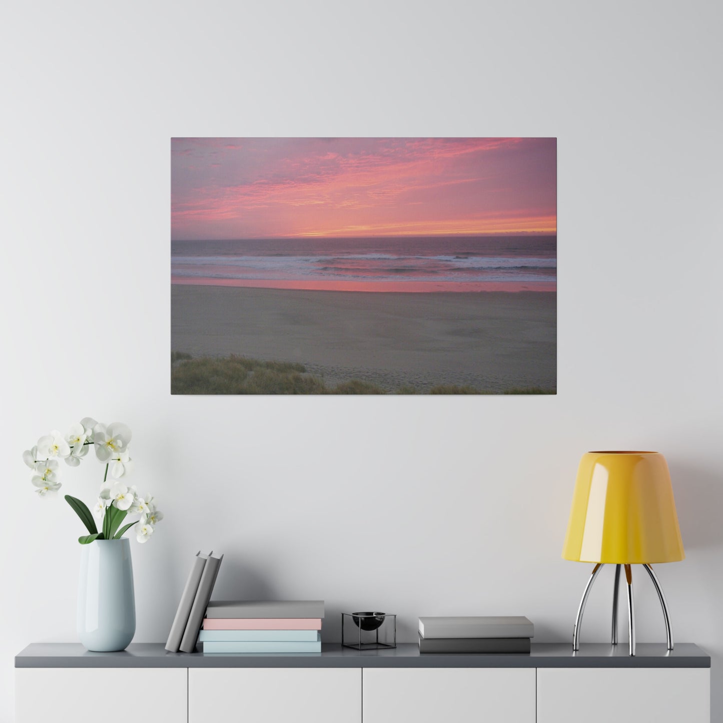 Pink Ocean Sunset Matte Canvas