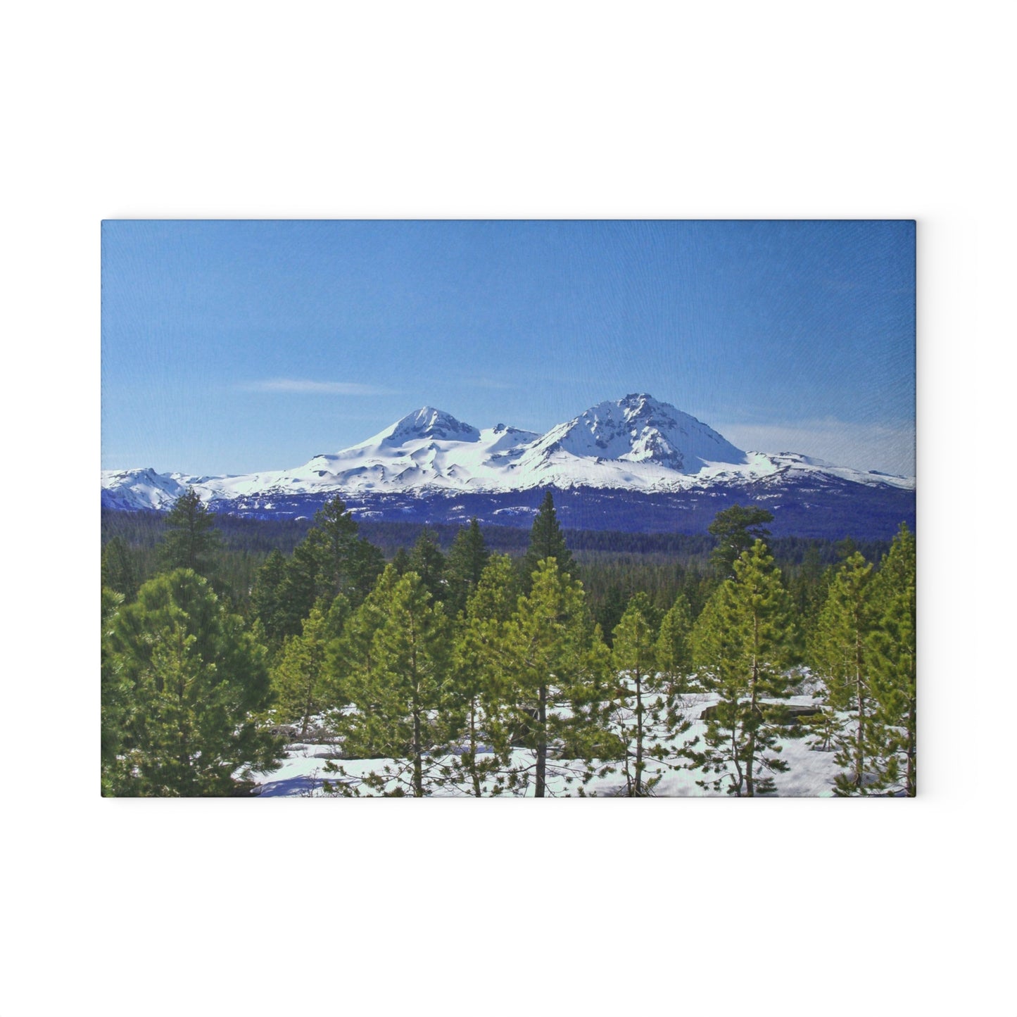 Winter Two Sisters Glass Cutting Board Hand Wash