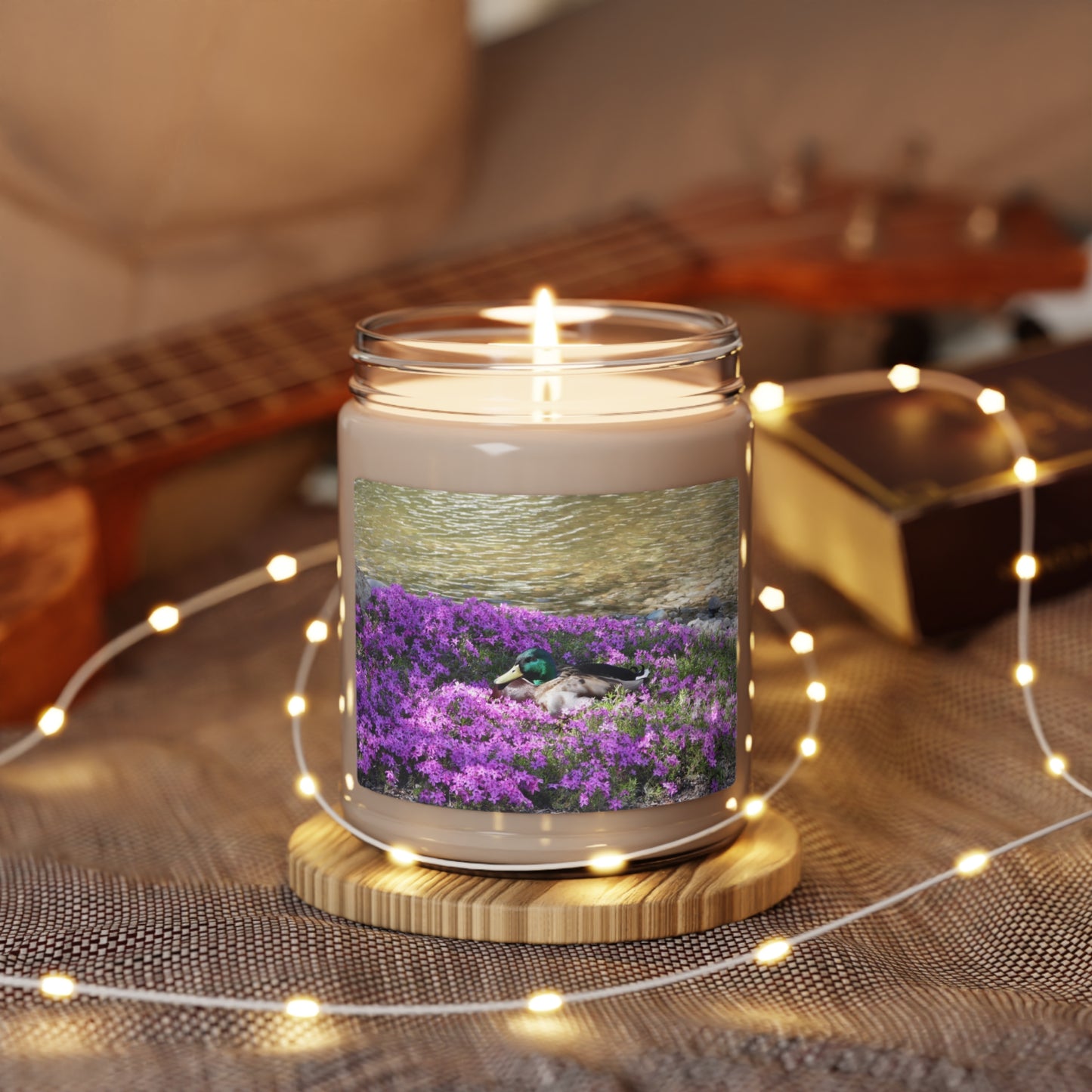 Duck Resting In Flowers Scented Soy Candle, 9oz