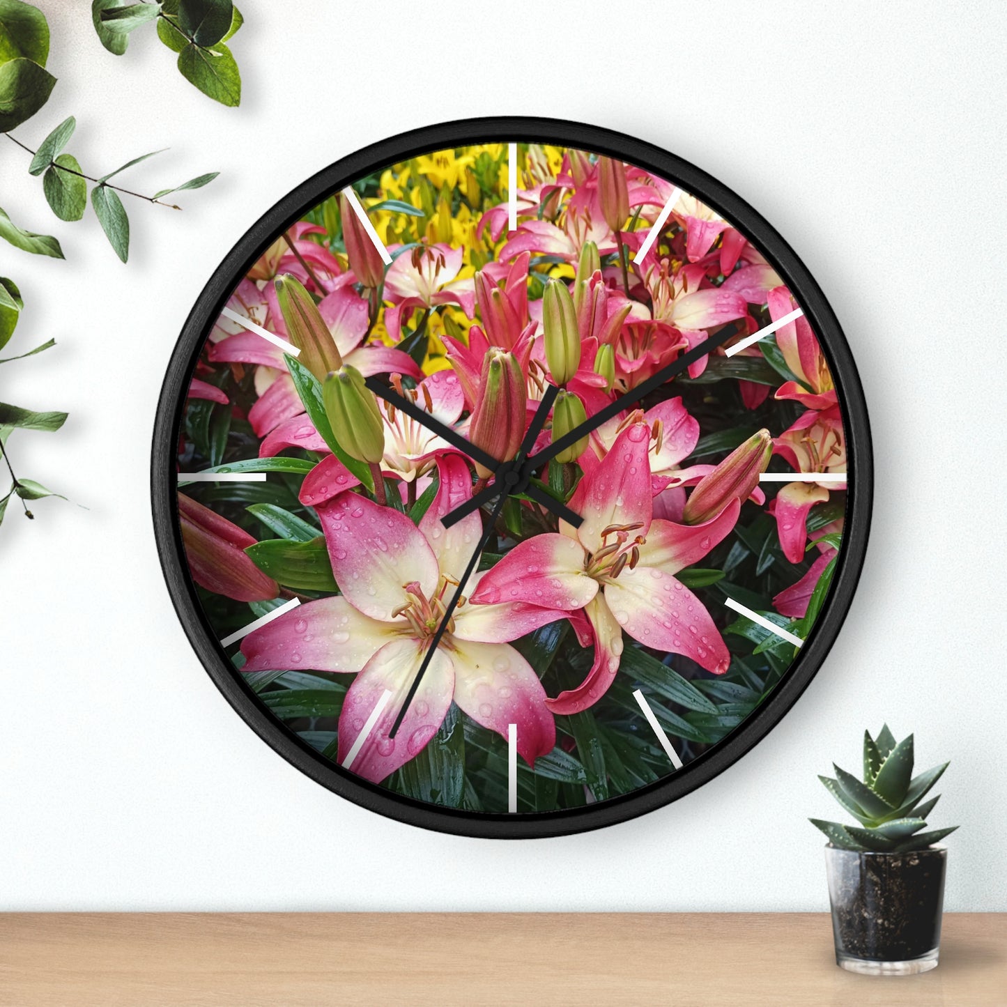 Lovely Lilies Wall Clock