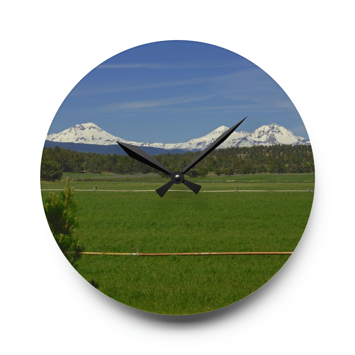 Mountain Pasture Acrylic Wall Clock