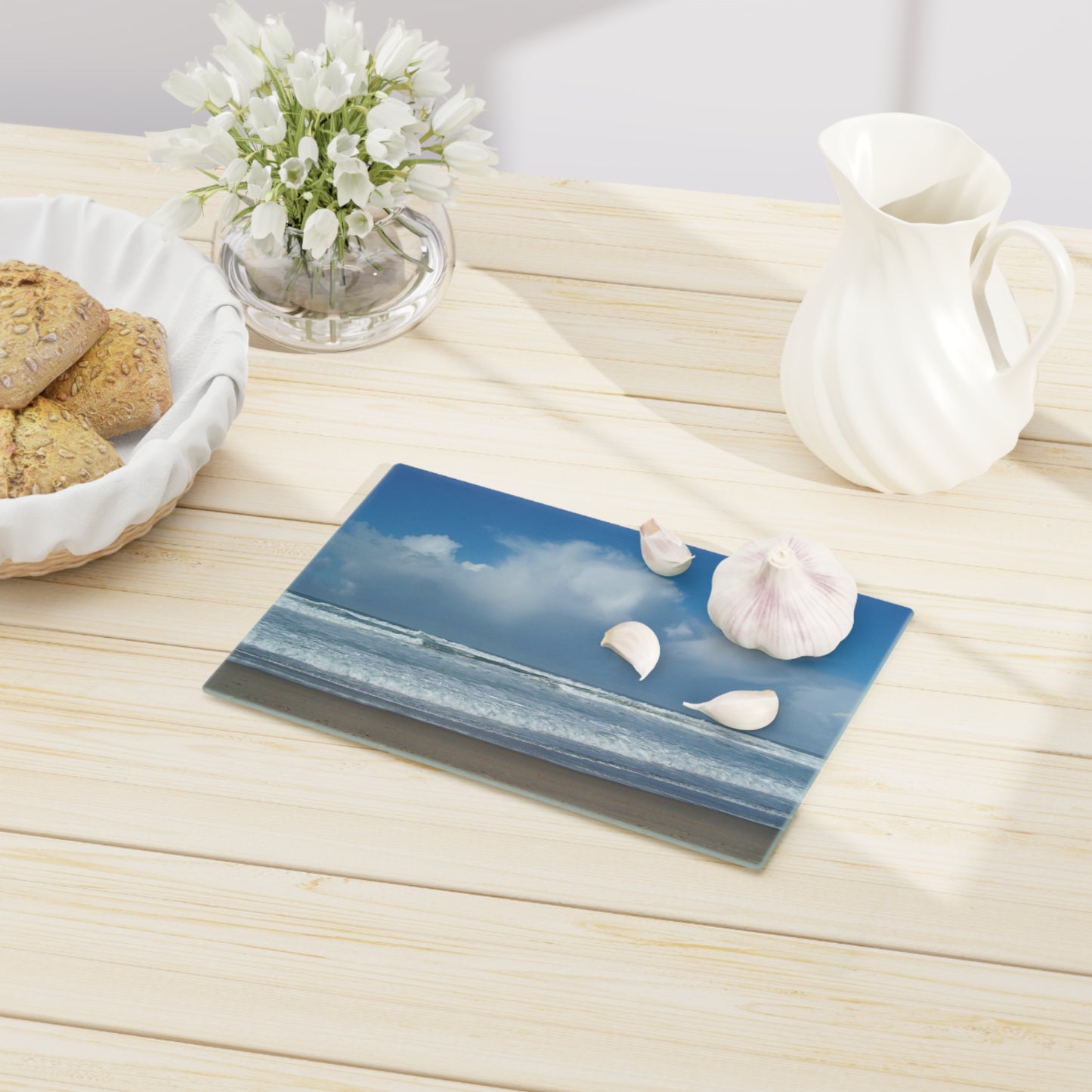 Blue Sky Beach Cutting Board Dishwasher Safe