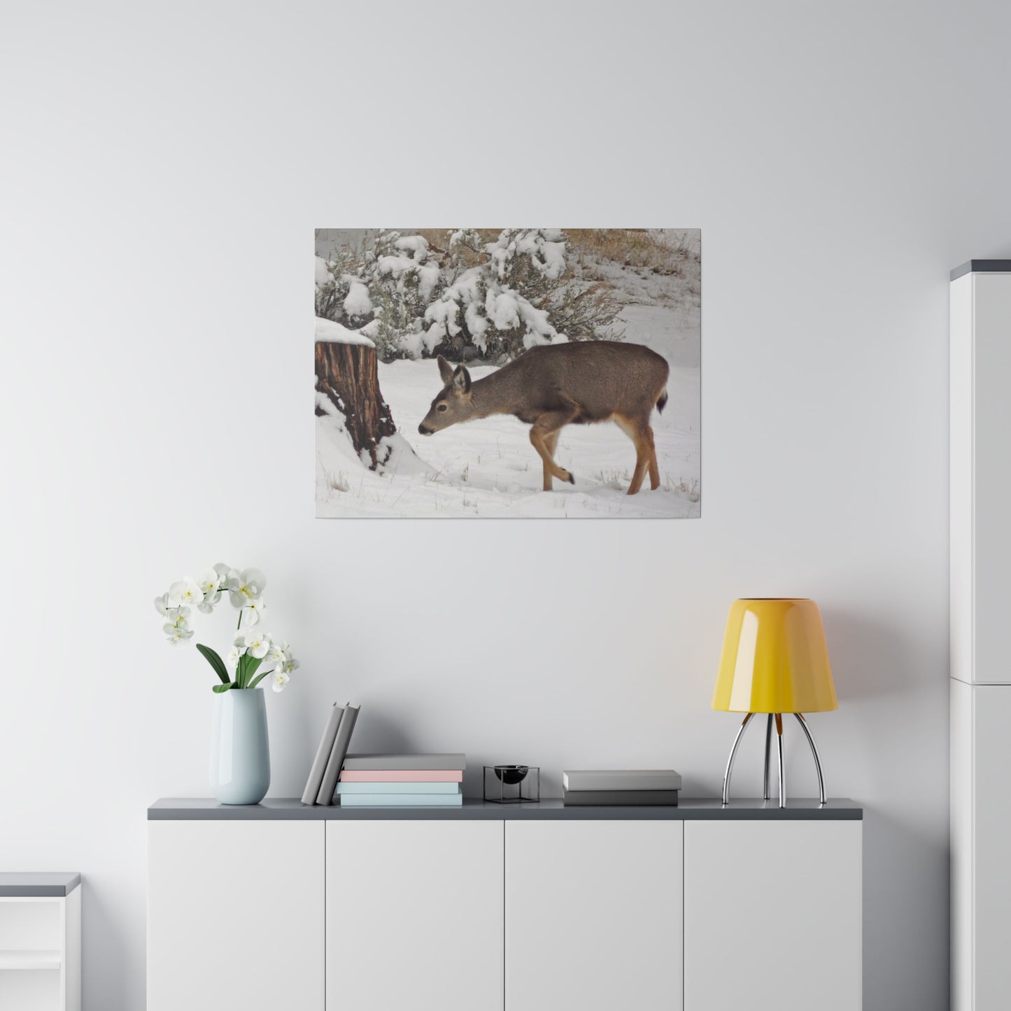 Winter Deer Matte Canvas