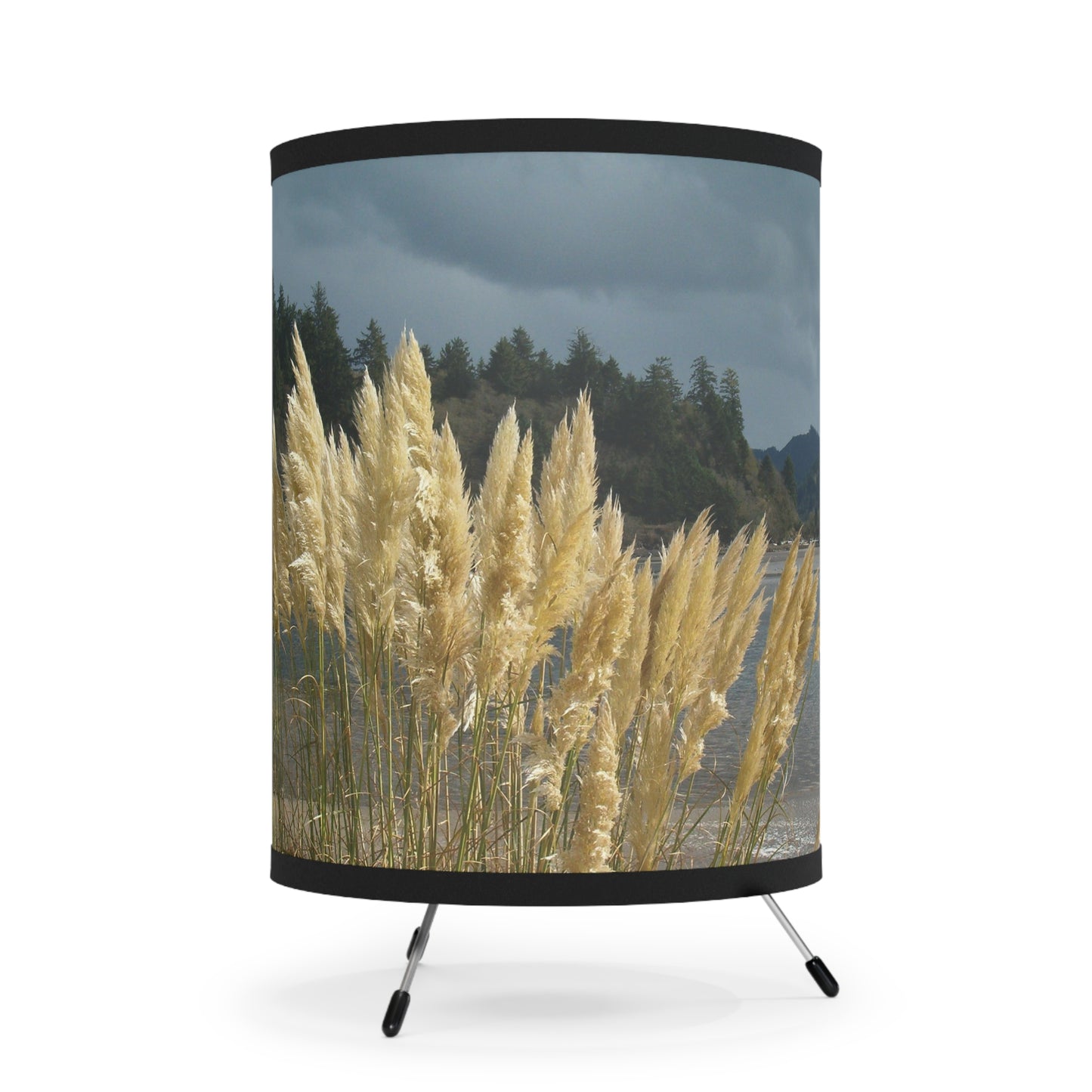 Golden Coastal Pampas Tripod Lamp