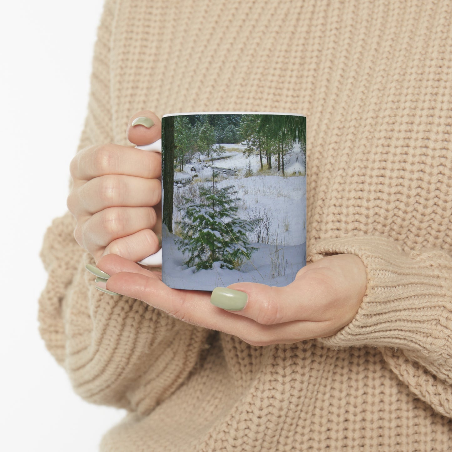 Christmas Tree Creek Ceramic Mug 11oz