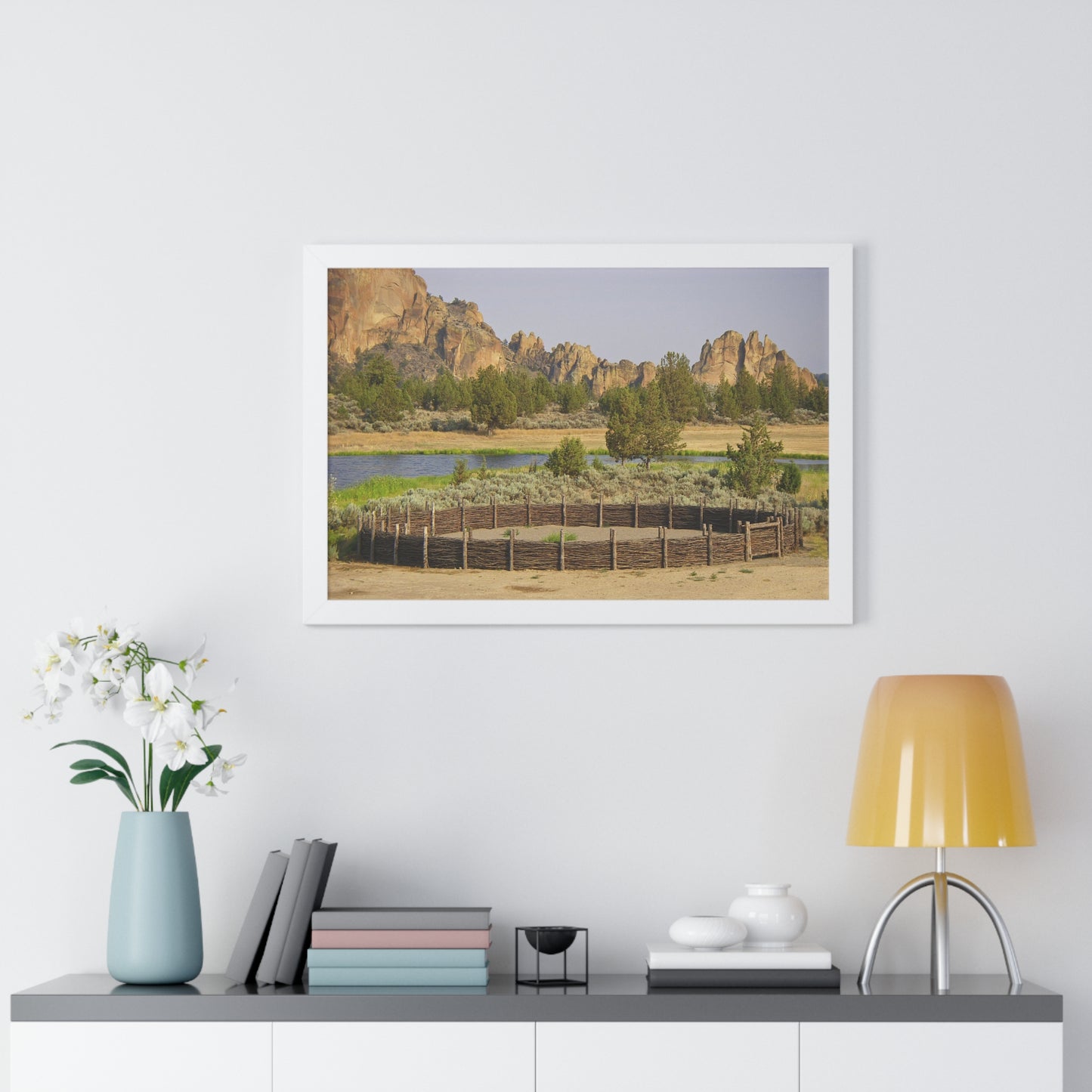 Scenic Round Pen Framed Horizontal Poster