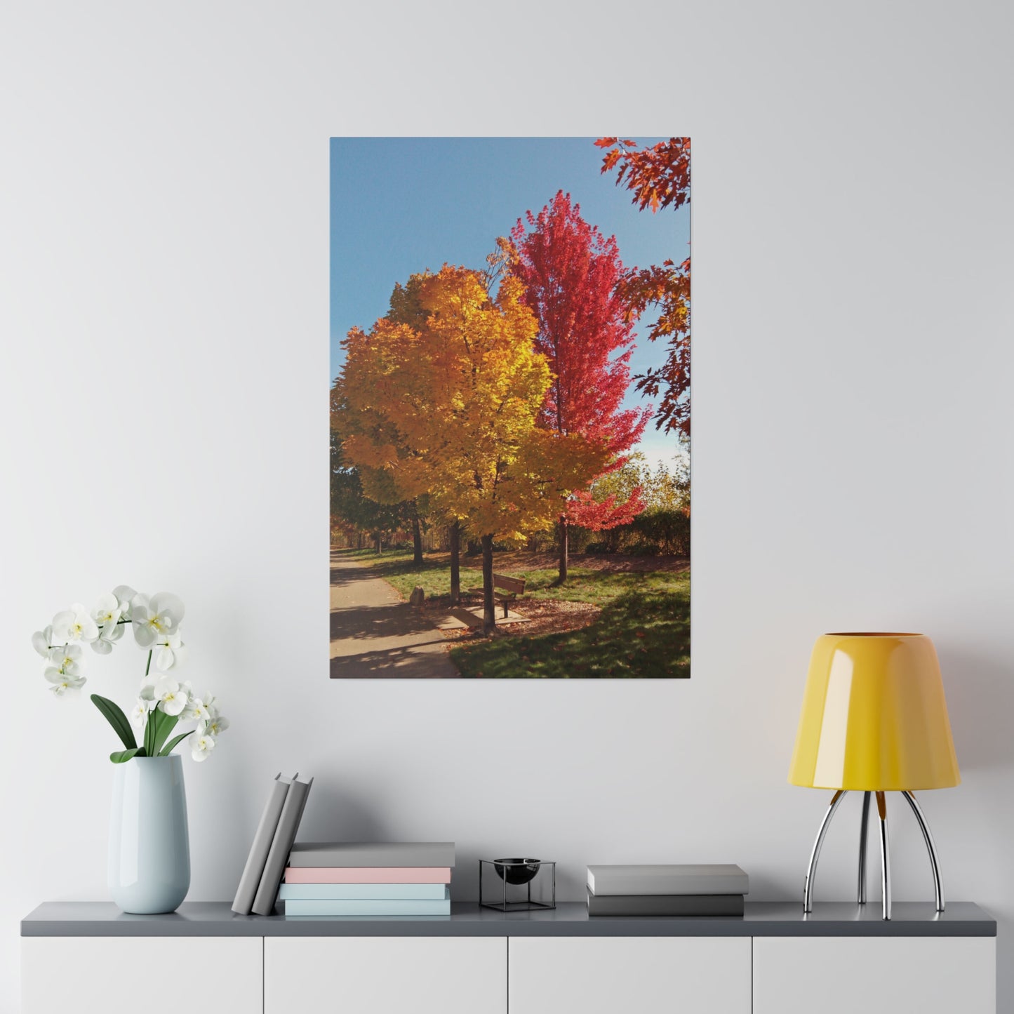 Autumn Bench Matte Canvas