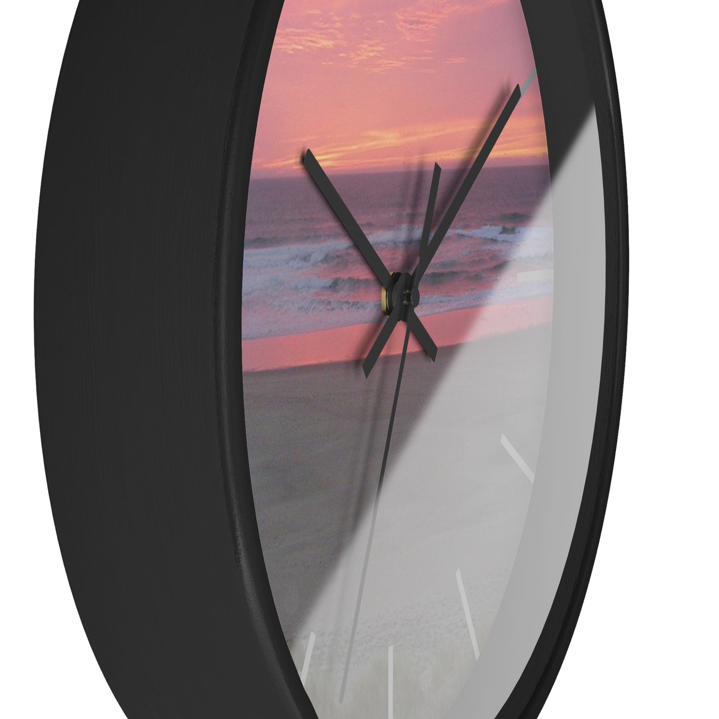 Pink Ocean Sunset Framed Wall Clock