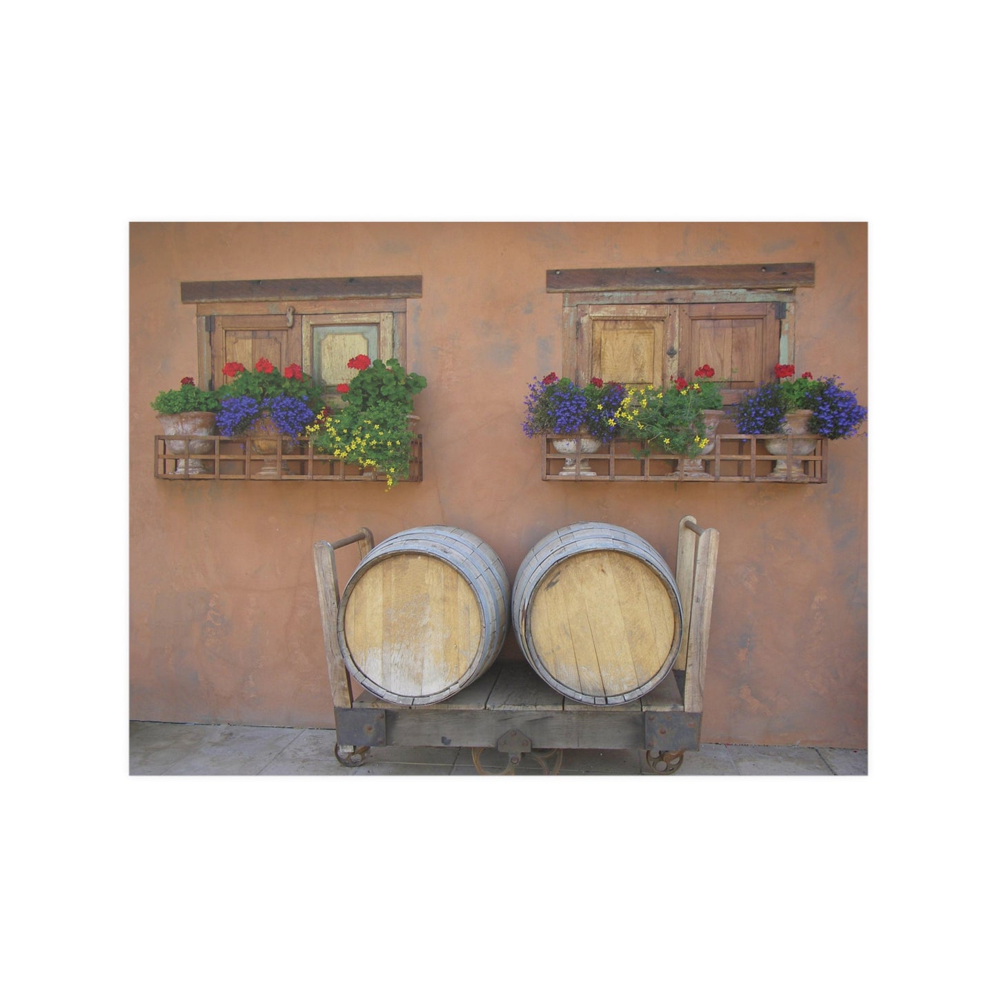 Spanish Windows & Barrels Satin Posters