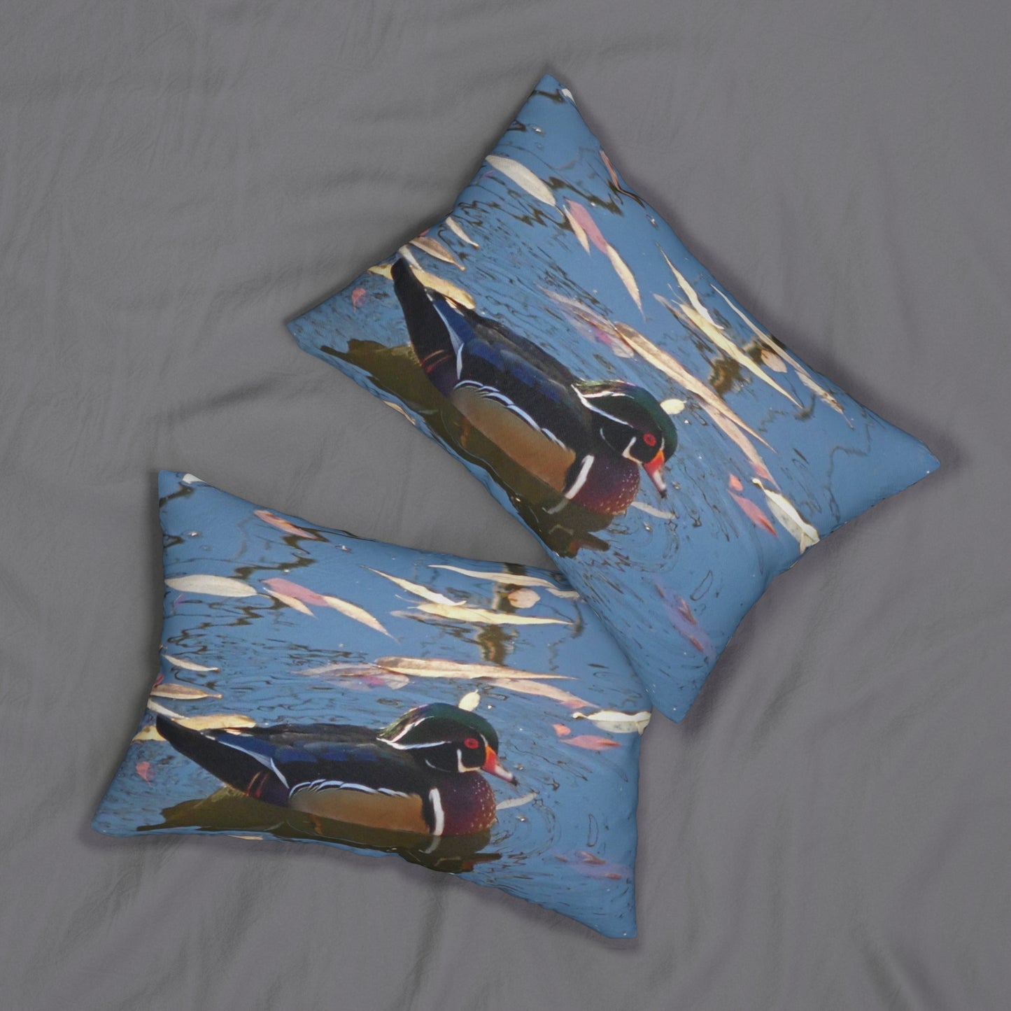 Autumn Wood Duck Spun Polyester Lumbar Pillow