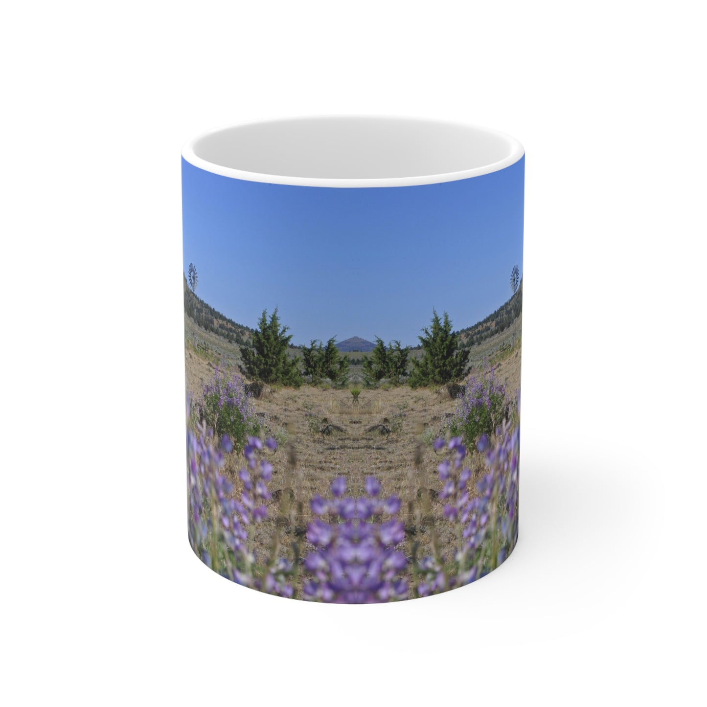 High Desert Lupine & Windmill Ceramic Mug 11oz