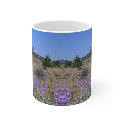 High Desert Lupine & Windmill Ceramic Mug 11oz