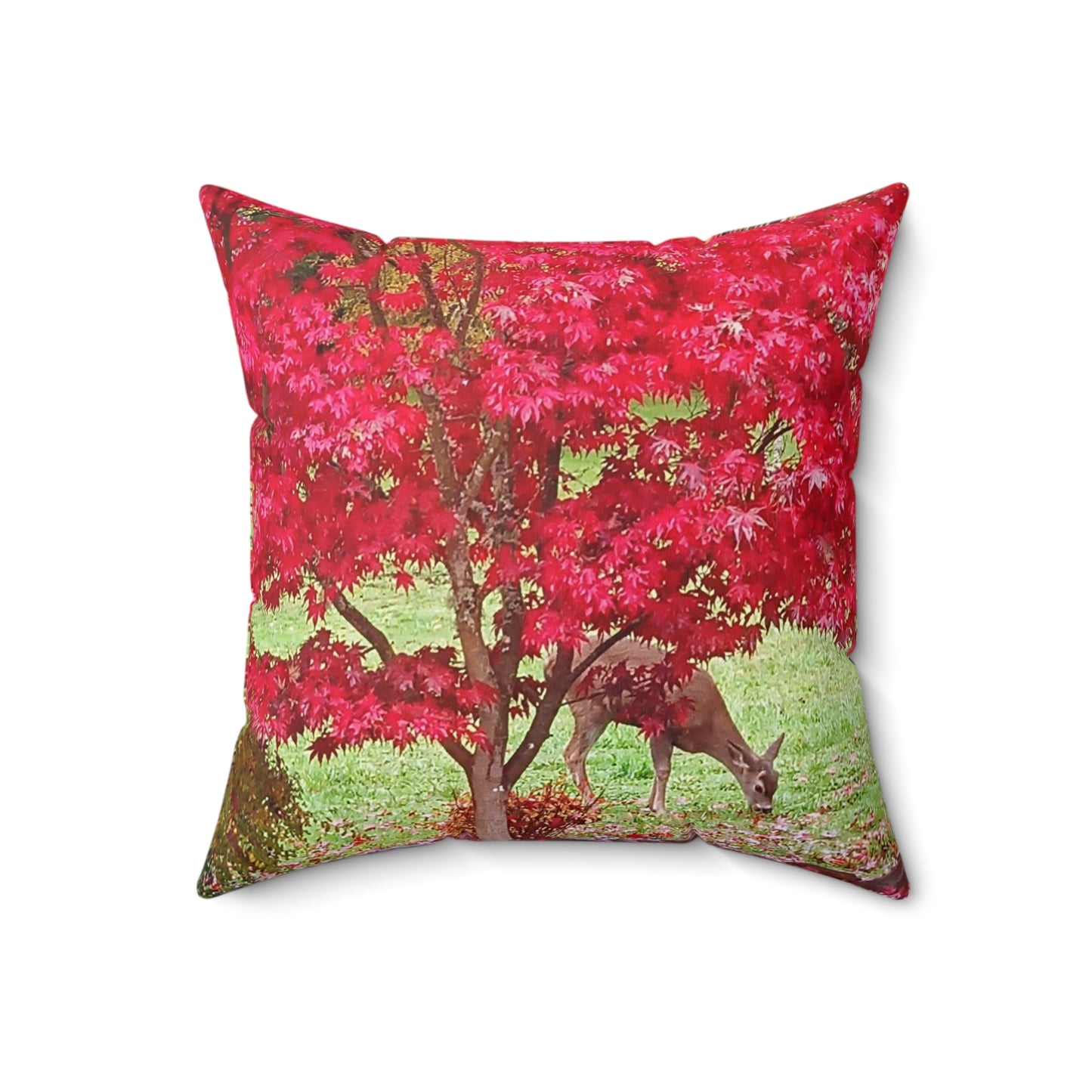 Autumn Deer Spun Polyester Square Pillow