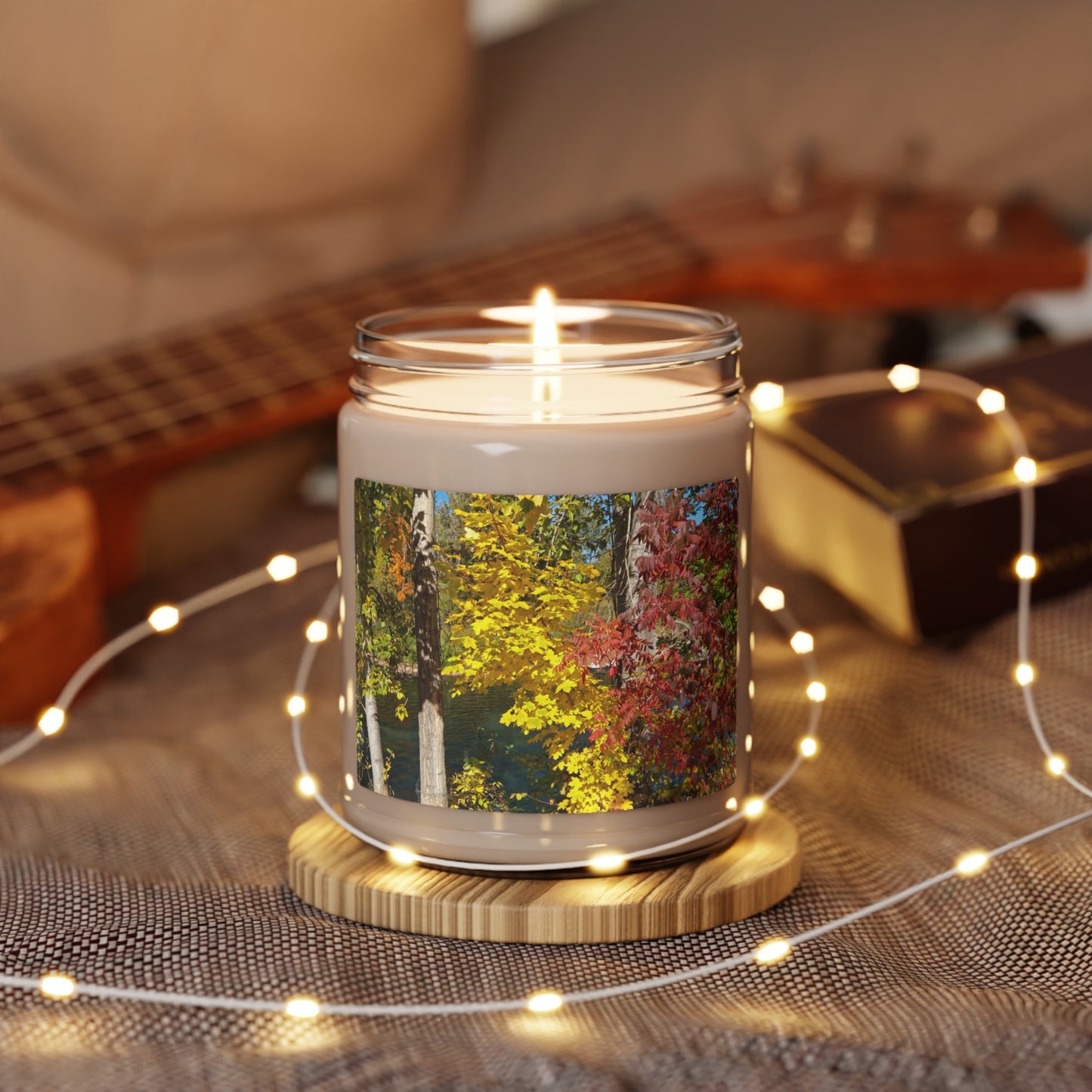 River & Autumn Leaves Scented Soy Candle, 9oz