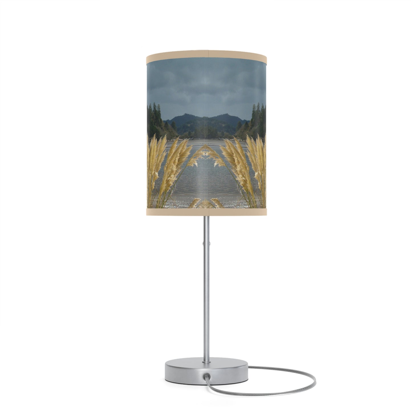 Golden Coastal Pampas Lamp on a Stand