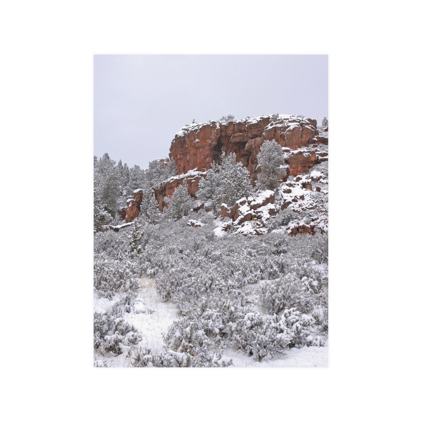 Winter Cliff Satin Posters