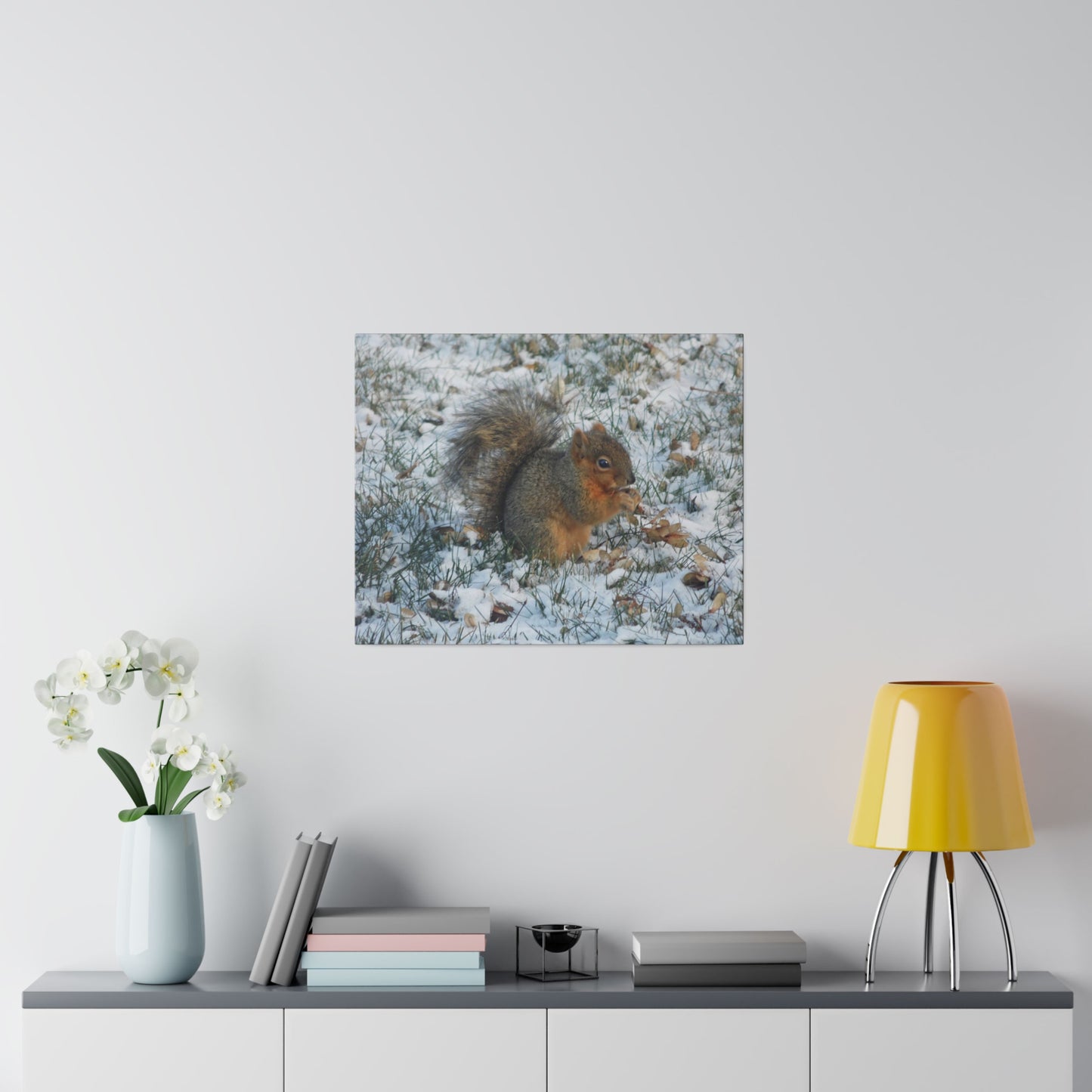 Winter Squirrel Matte Canvas