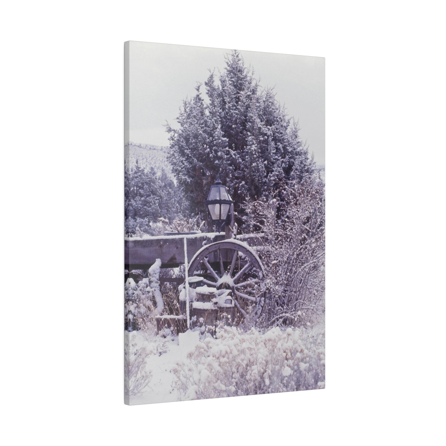 Vintage Winter Wagon Matte Canvas