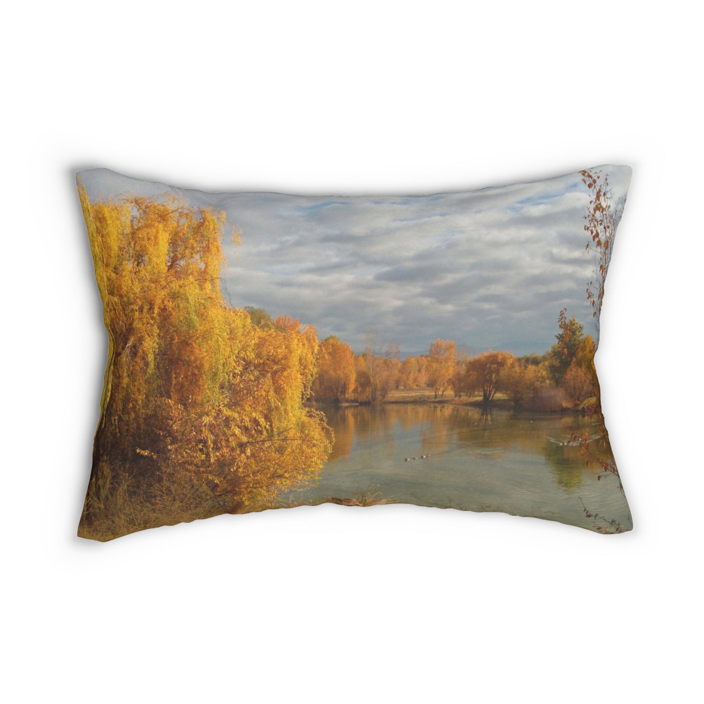 Autumn Peace Spun Polyester Lumbar Pillow