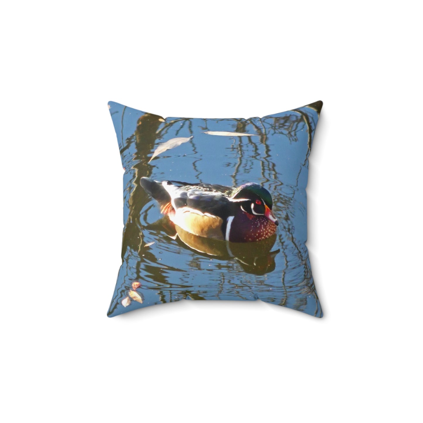 Reflections Wood Duck Spun Polyester Square Pillow