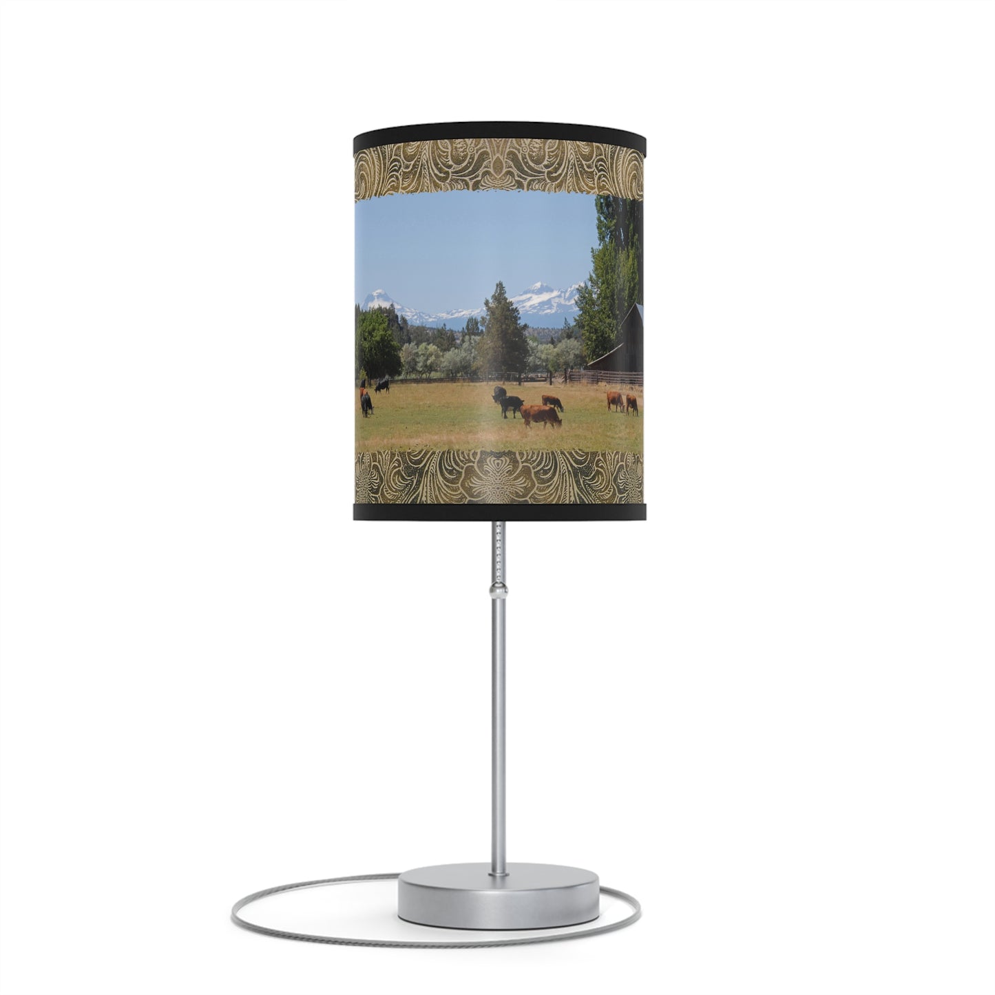 Picturesque Cattle Lamp on a Stand