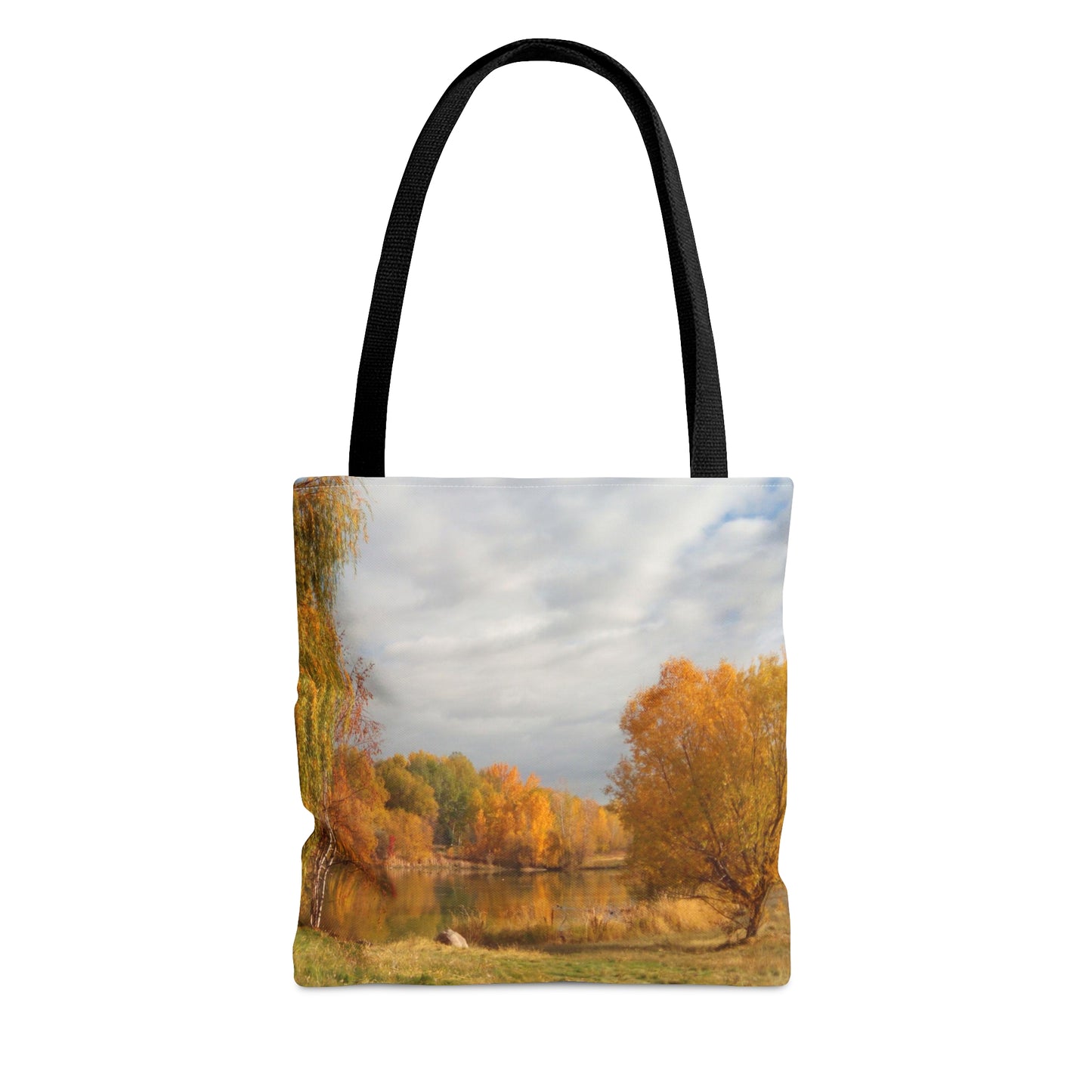 Golden Autumn Pond Tote Bag