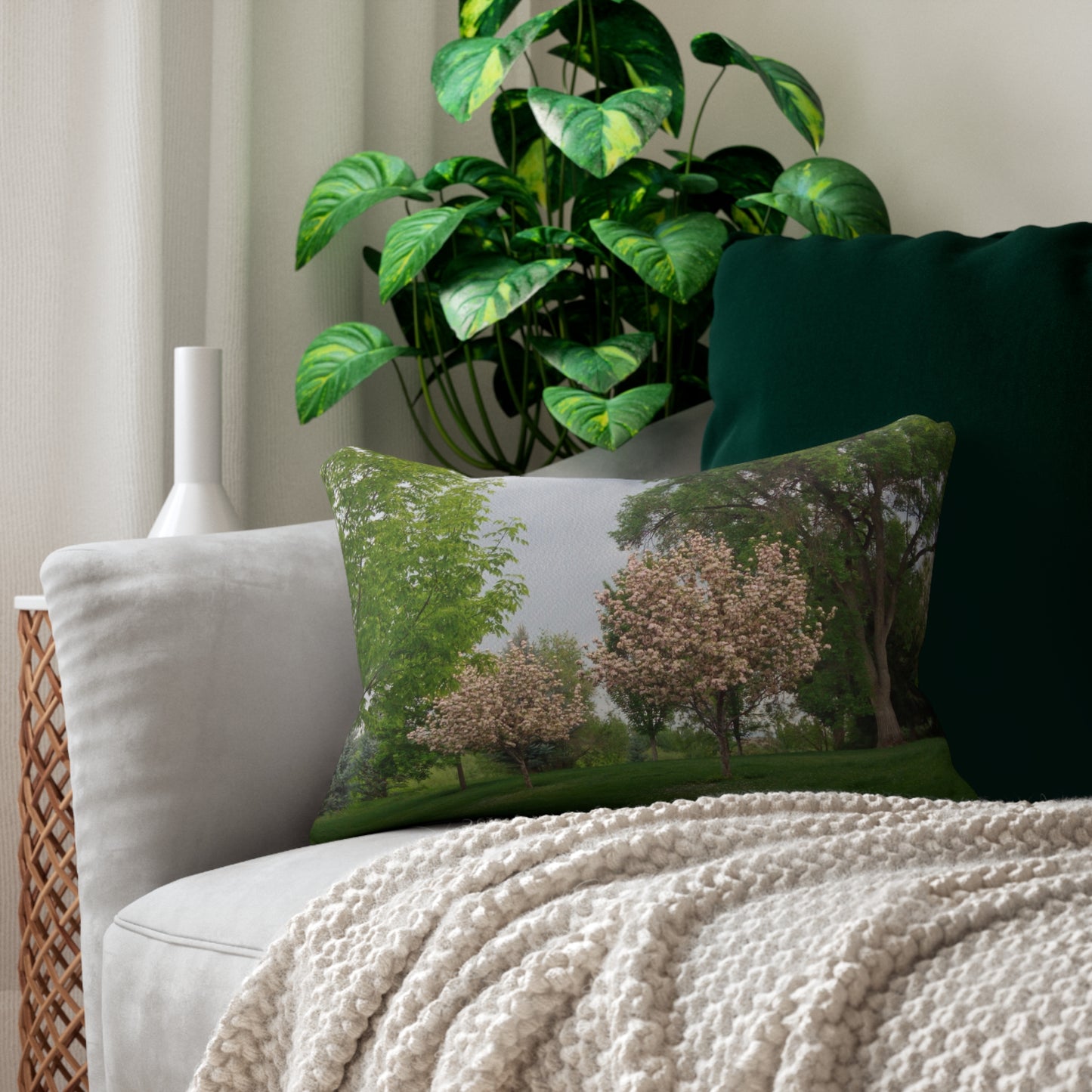 Spring In The Air Spun Polyester Lumbar Pillow