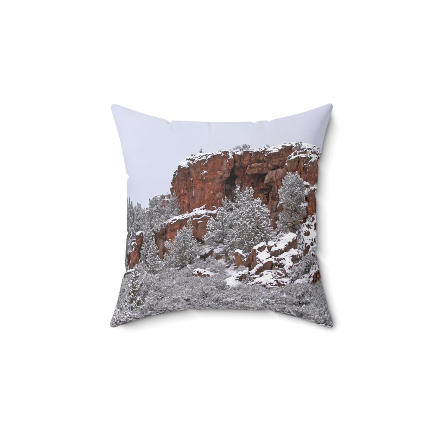 Winter Cliff Spun Polyester Square Pillow