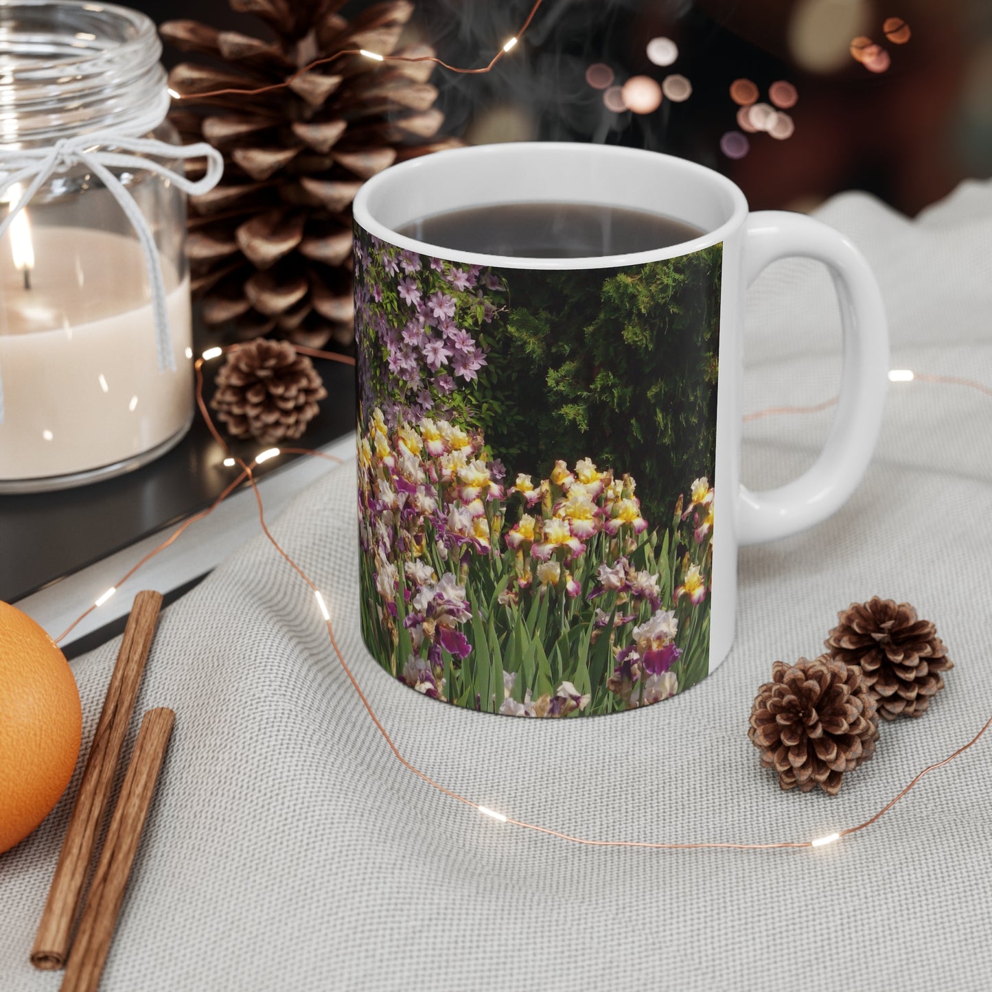 Sunny Iris Garden Ceramic Mug 11oz