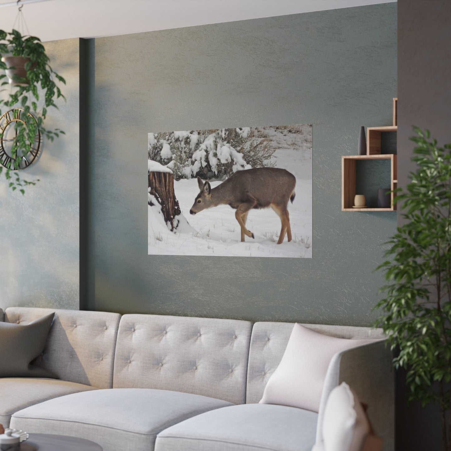 Winter Deer Satin Posters