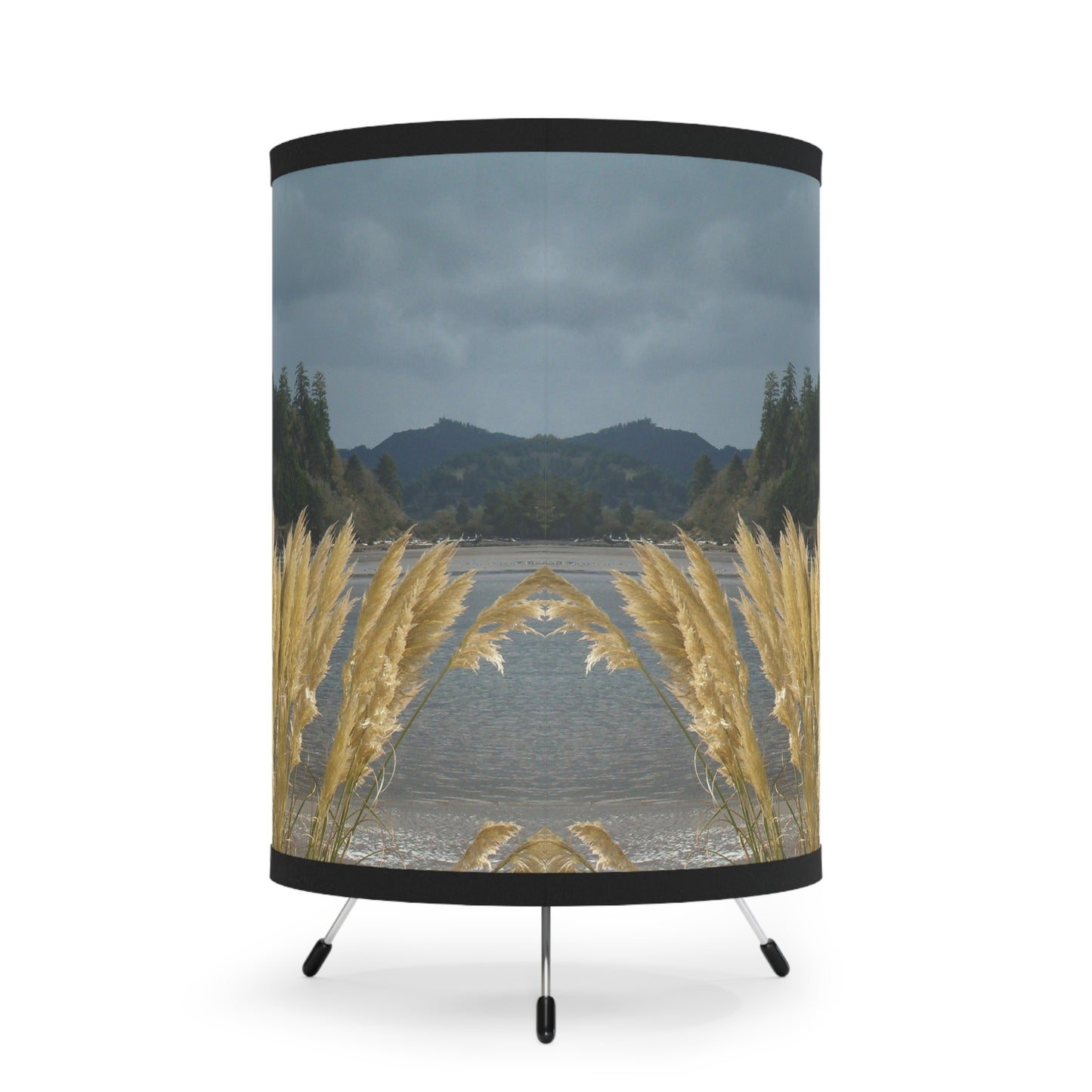 Golden Coastal Pampas Tripod Lamp