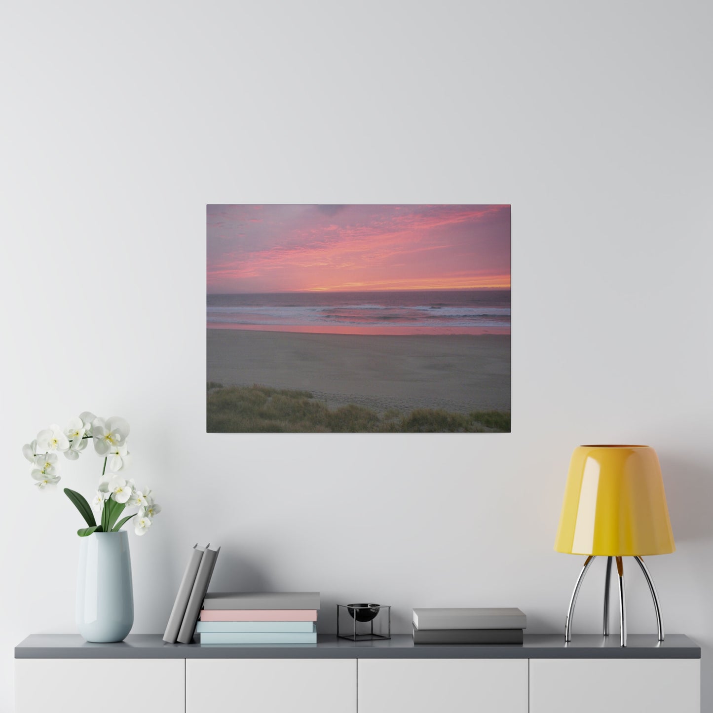 Pink Ocean Sunset Matte Canvas