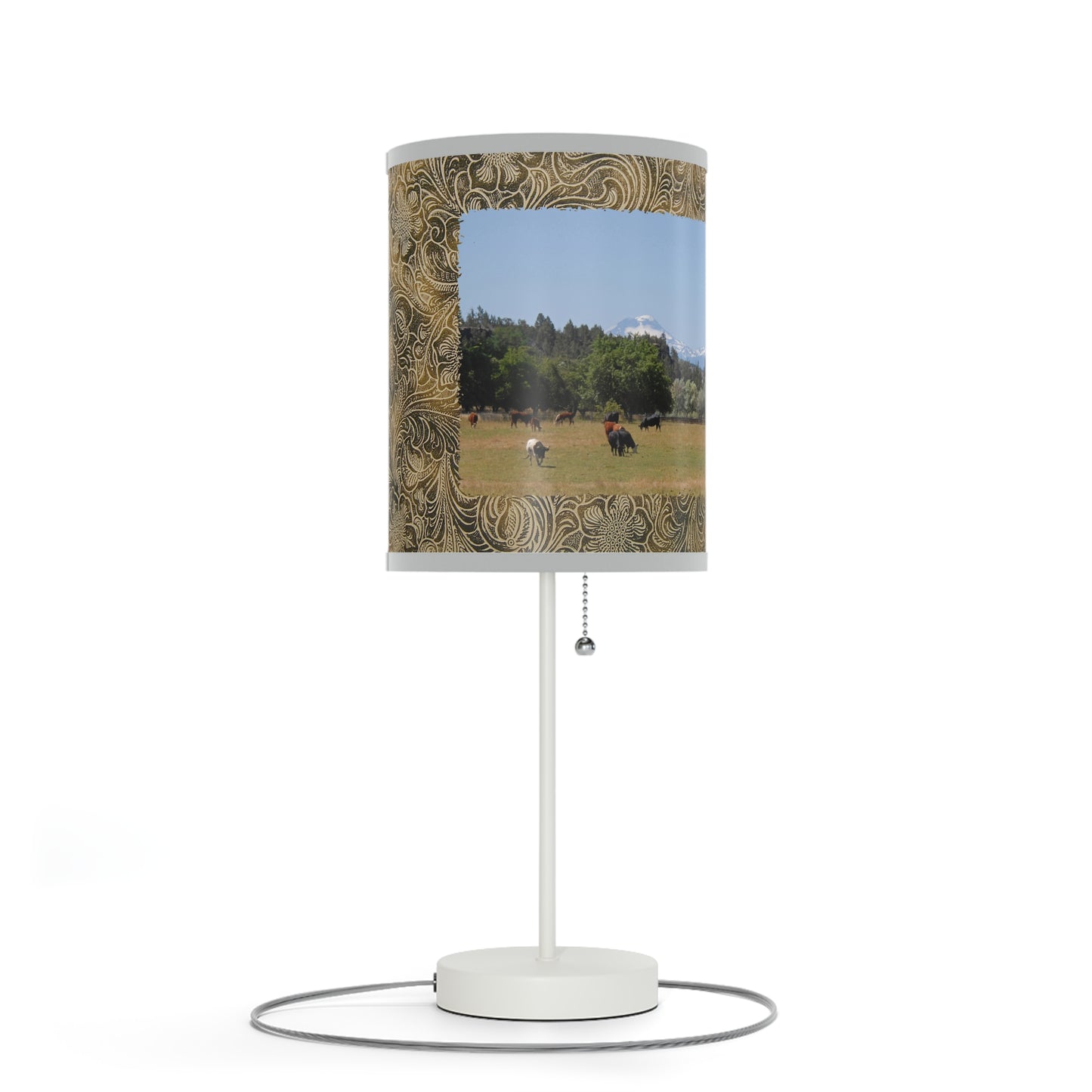 Picturesque Cattle Lamp on a Stand