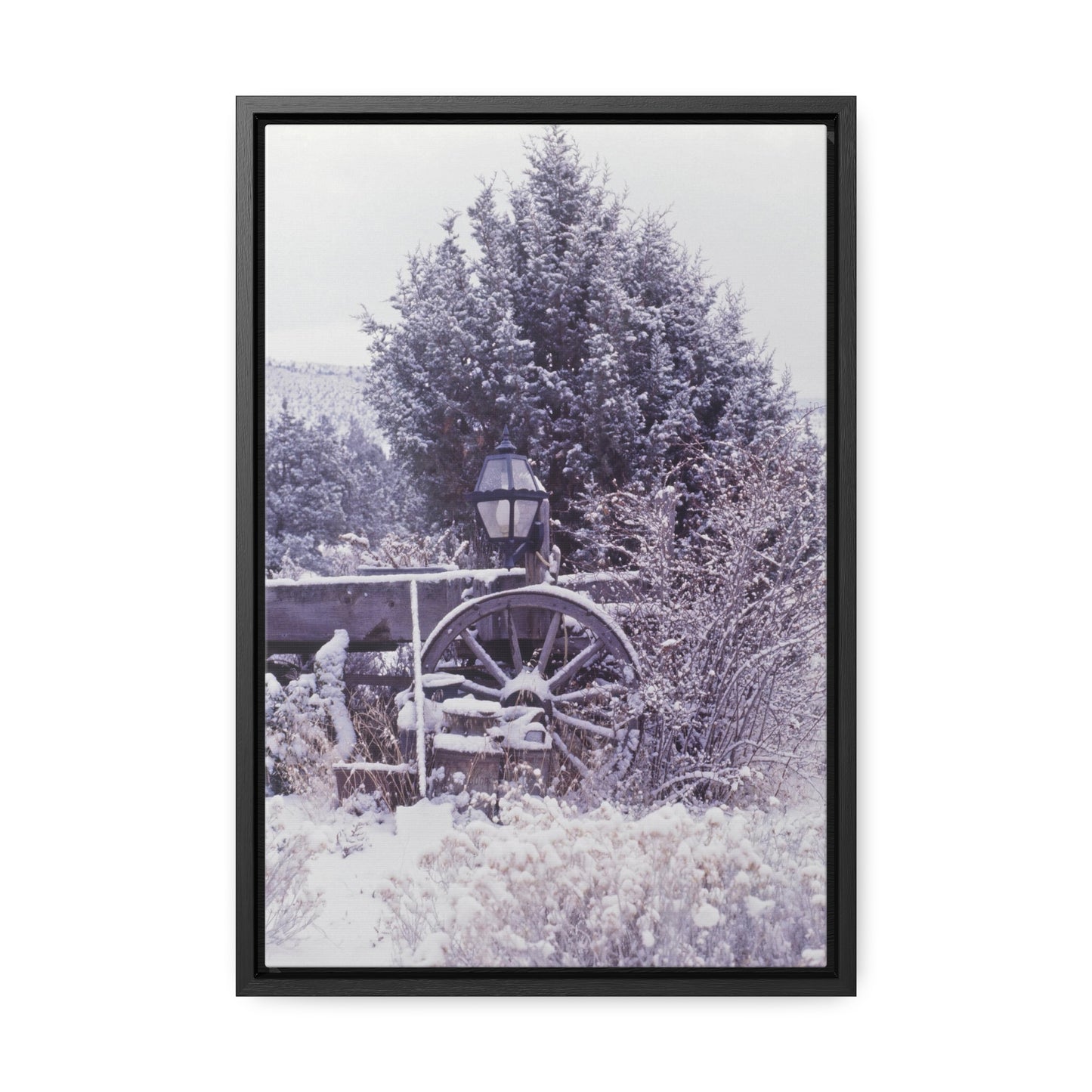 Vintage Winter Wagon Gallery Canvas Wraps Framed