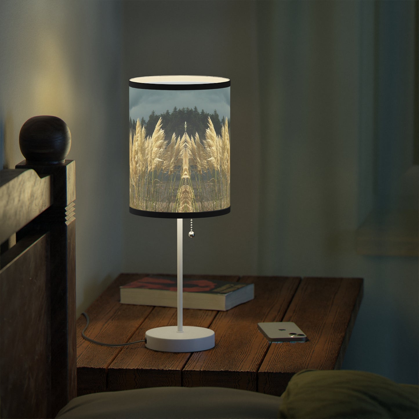 Golden Coastal Pampas Lamp on a Stand