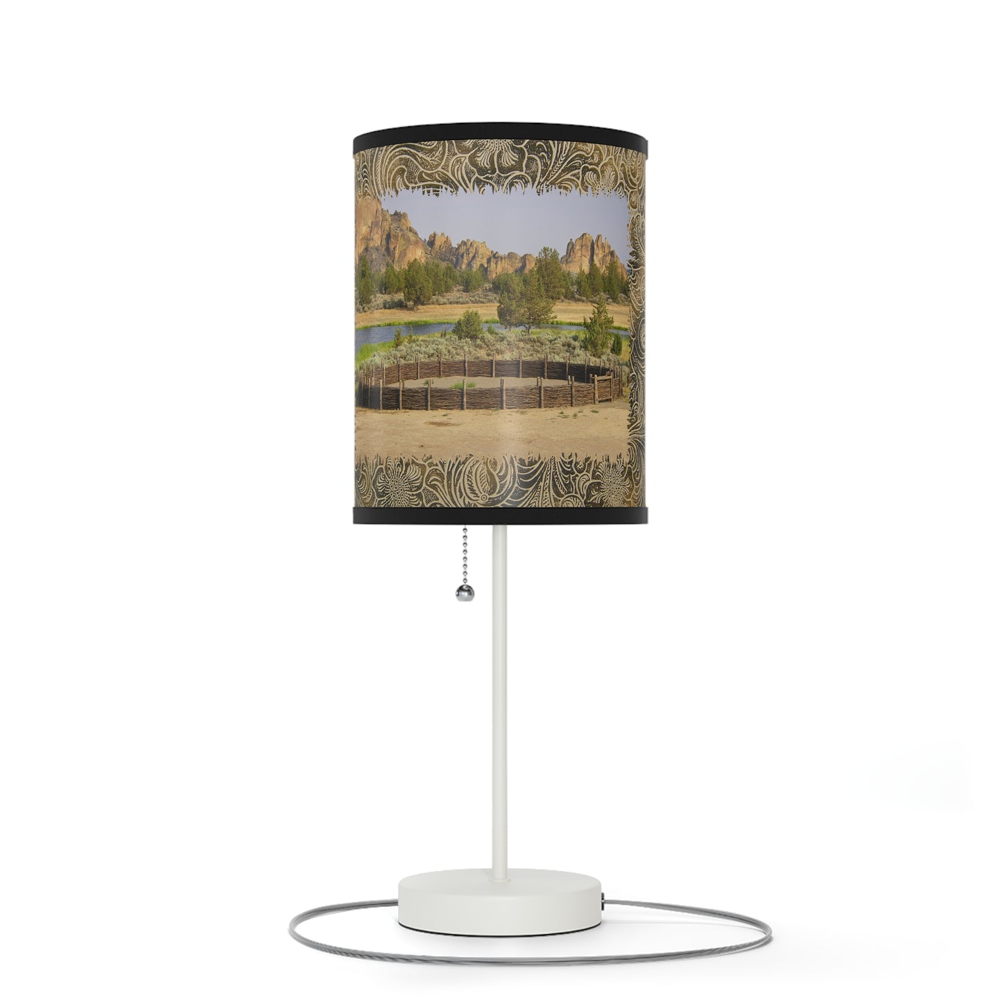 Scenic Round Pen Lamp on a Stand