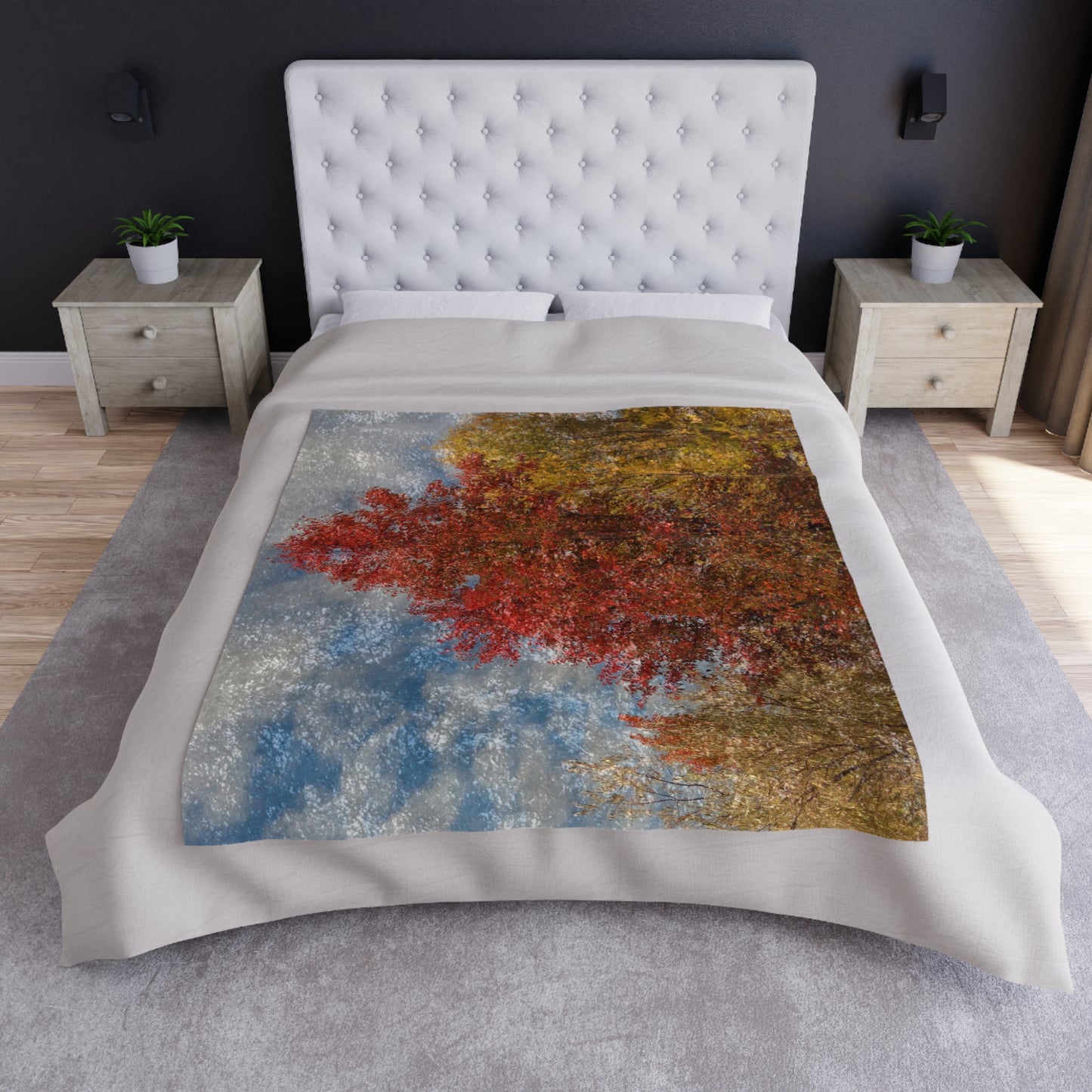 Autumn Sky Shiny Crushed Velvet Blanket