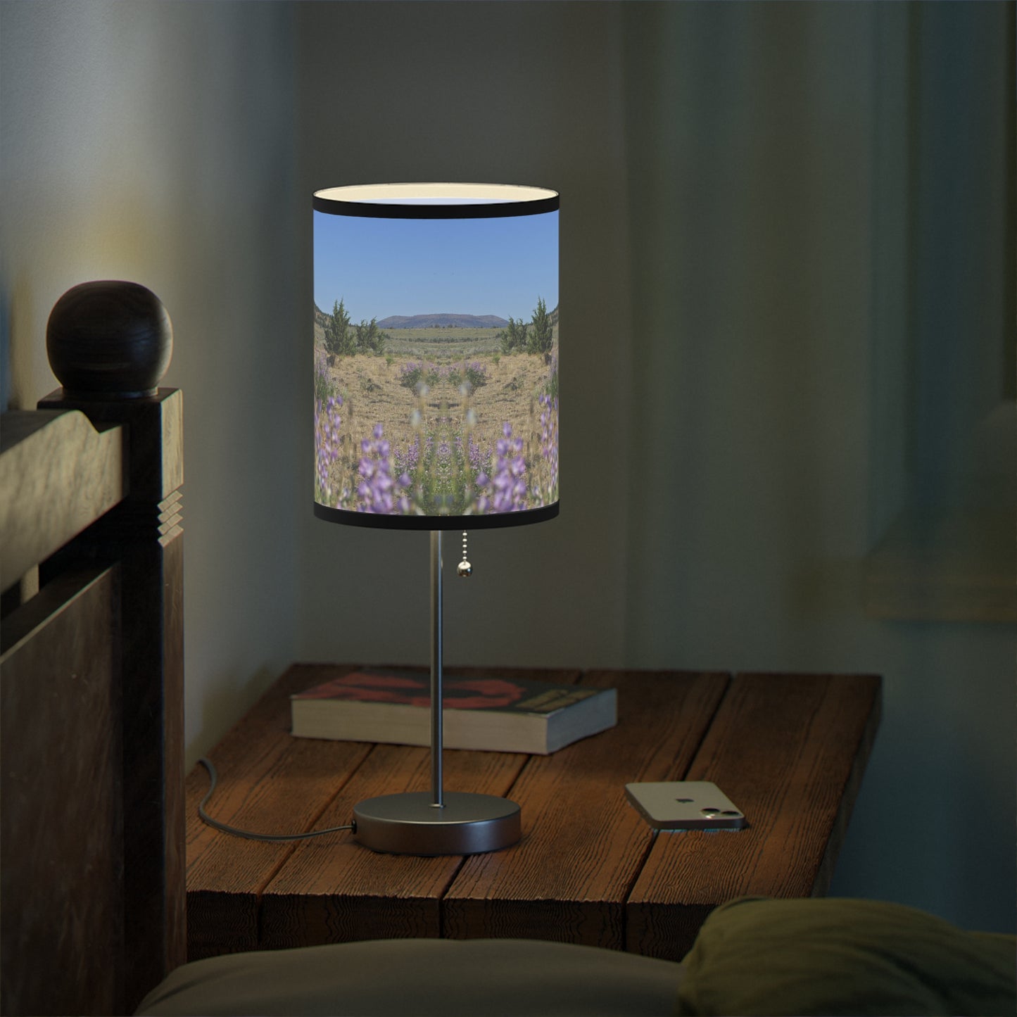 High Desert Lupine & Windmill Lamp on a Stand