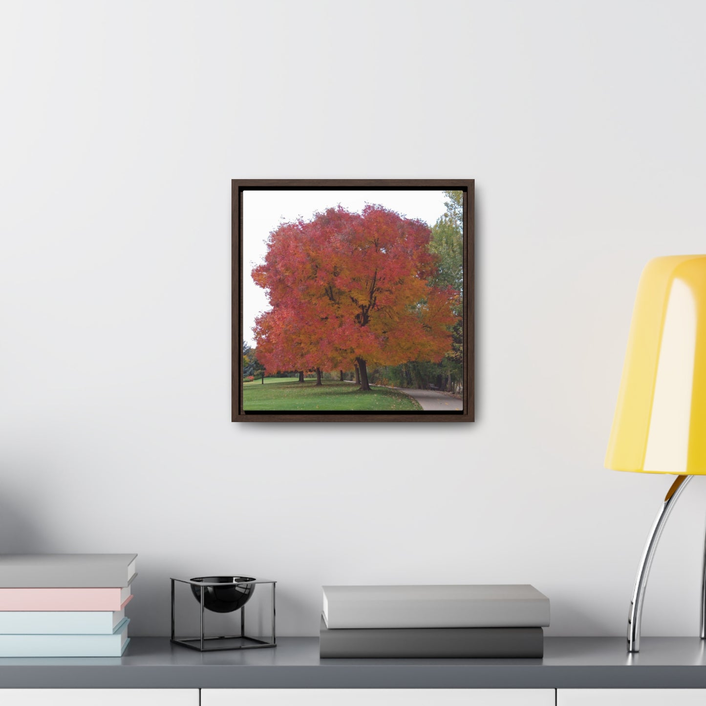 Autumn Tree Mid Fall Gallery Canvas Wrap Square Framed