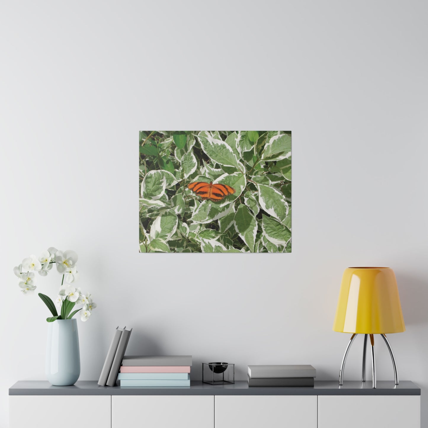 Leaves & Butterfly Matte Canvas