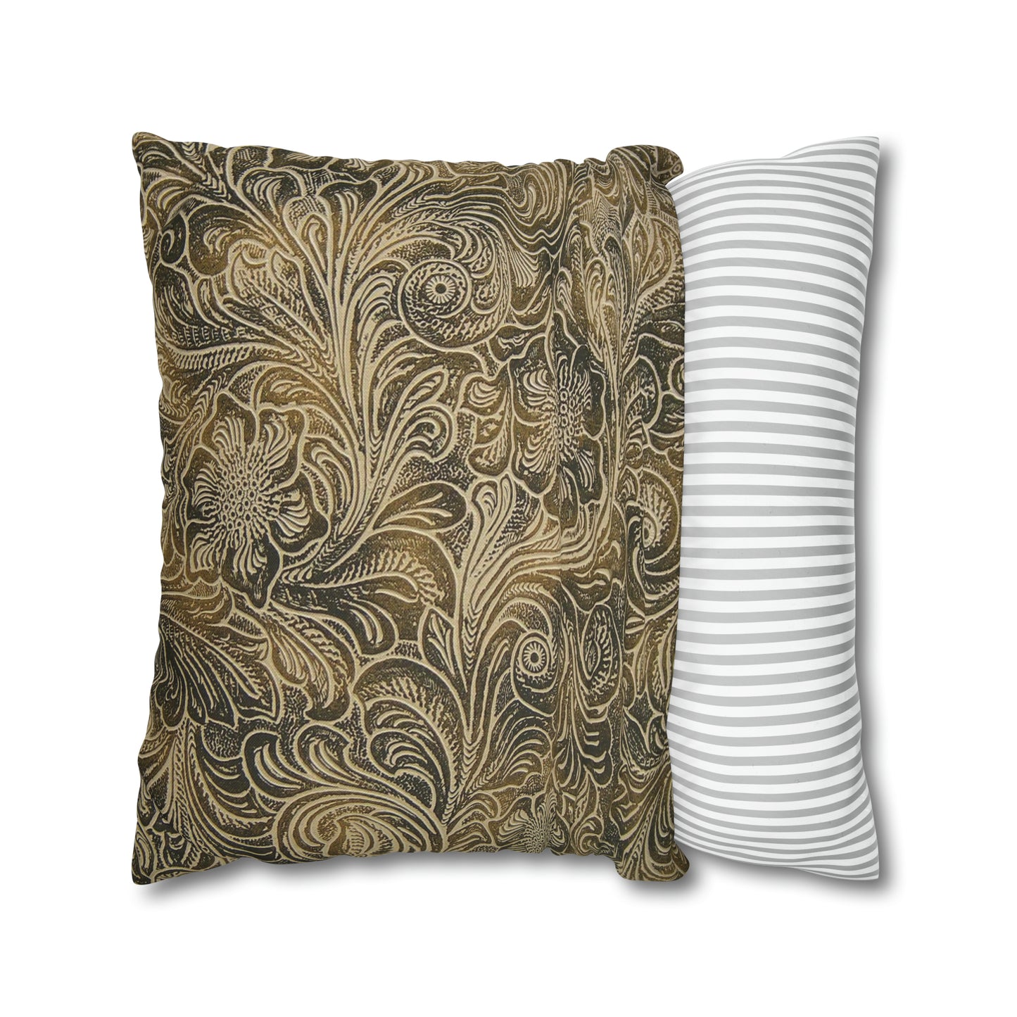 Western Leather Print Spun Polyester Pillow Case