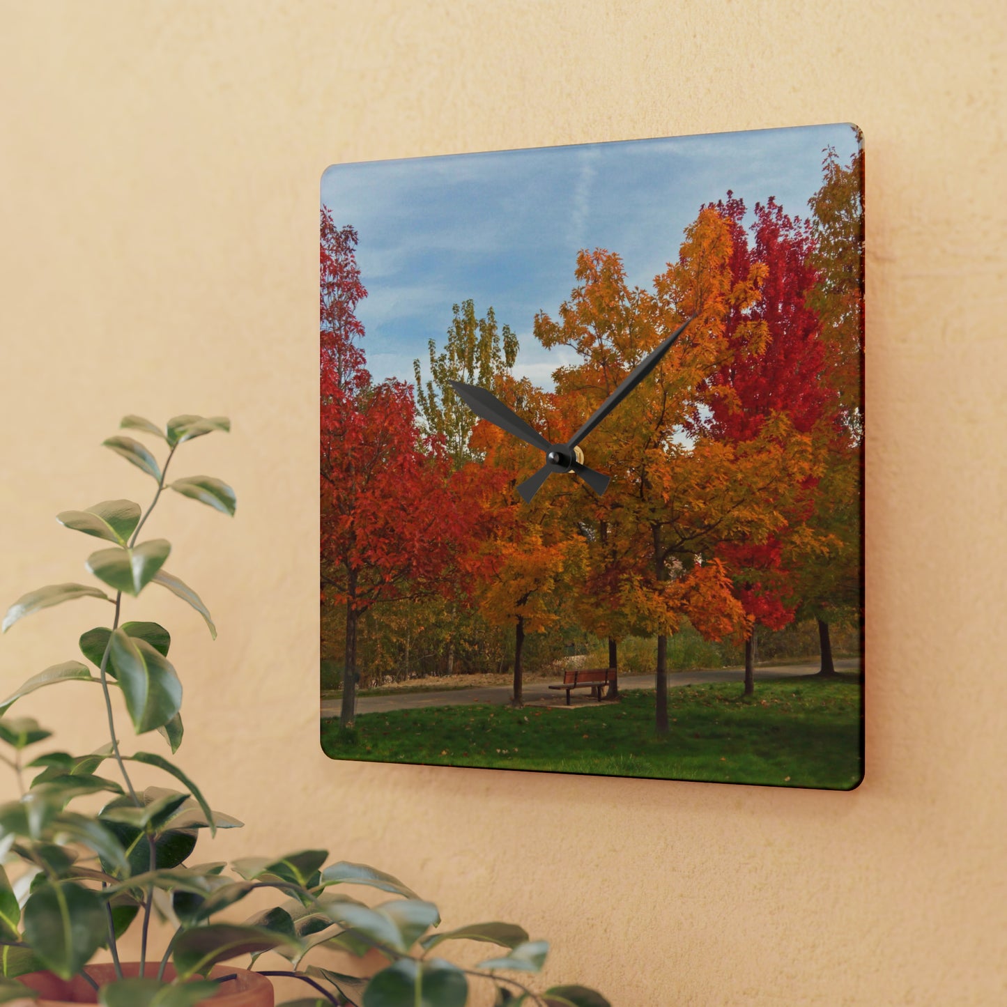 Autumn Serenity Acrylic Wall Clock