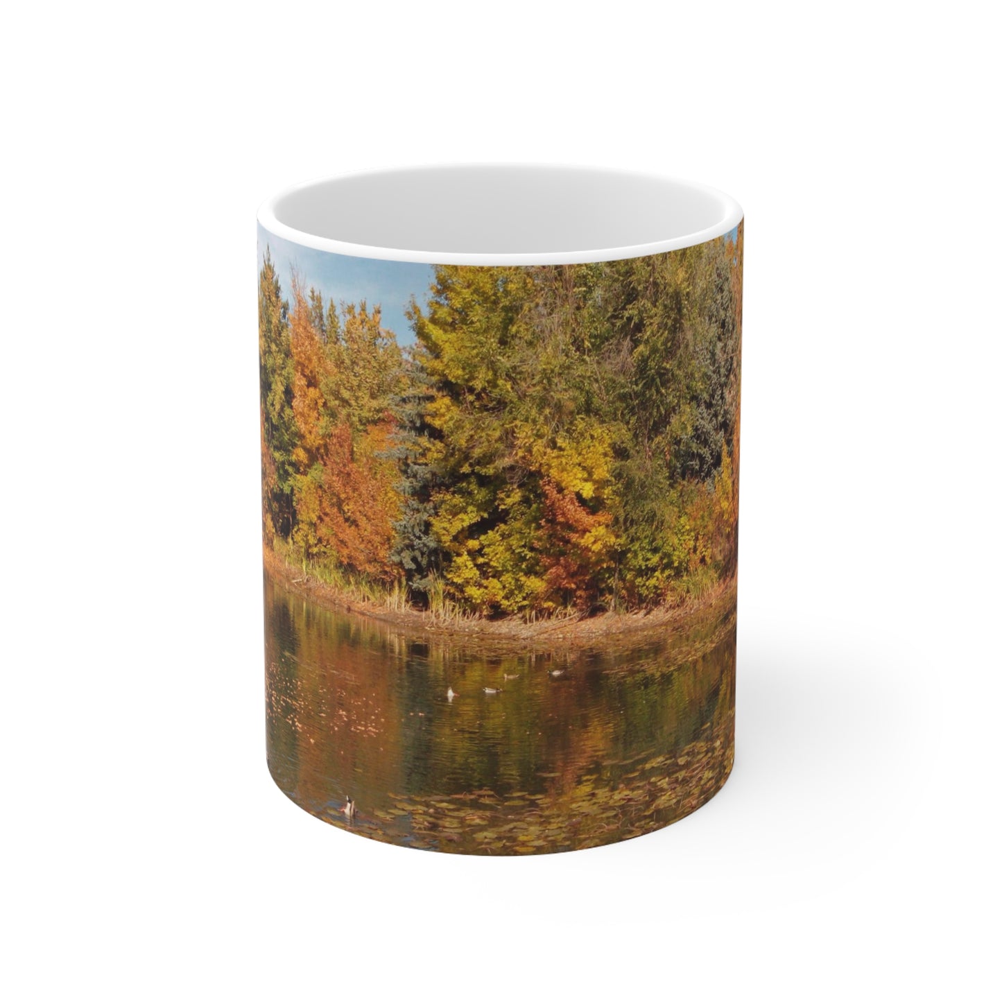 Autumn Duck Pond Ceramic Mug 11oz